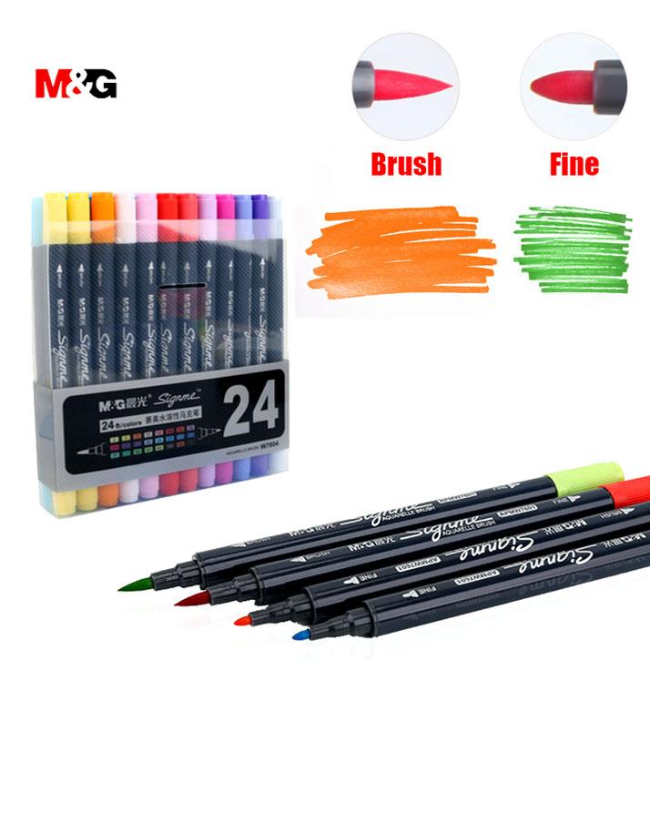 "M&G Brush Tip 18 Colour Markers Set - Double Sided APMW-7604"