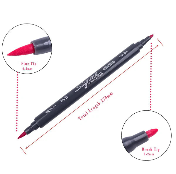 "M&G Brush Tip 18 Colour Markers Set - Double Sided APMW-7604"