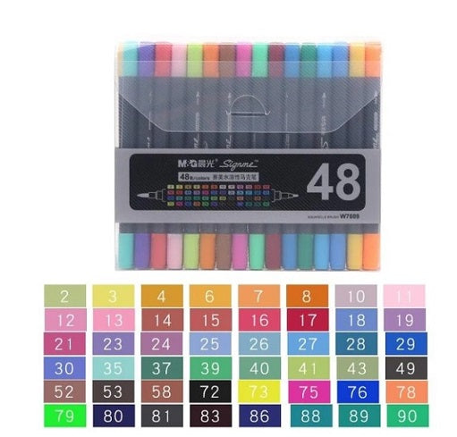 M&G Brush Tip 48 Colour Markers Set (APMW 7609).