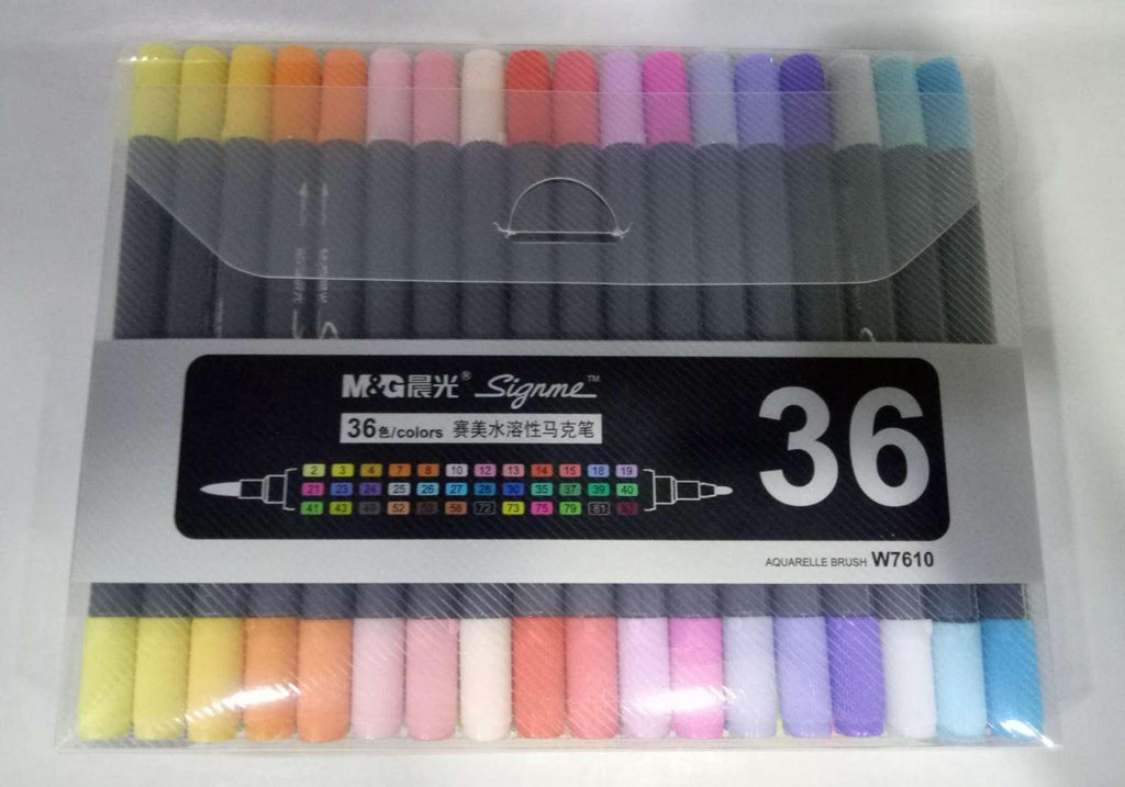 M&G Brush Tip 36 Colour Markers Set - Double Sided (APMW-7610)