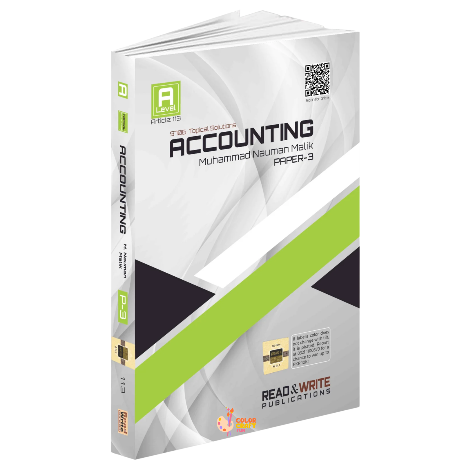 A'Levels Accounting P3 (9706) Topical Past Papers with Worked Solutions(art #113) Read & Write