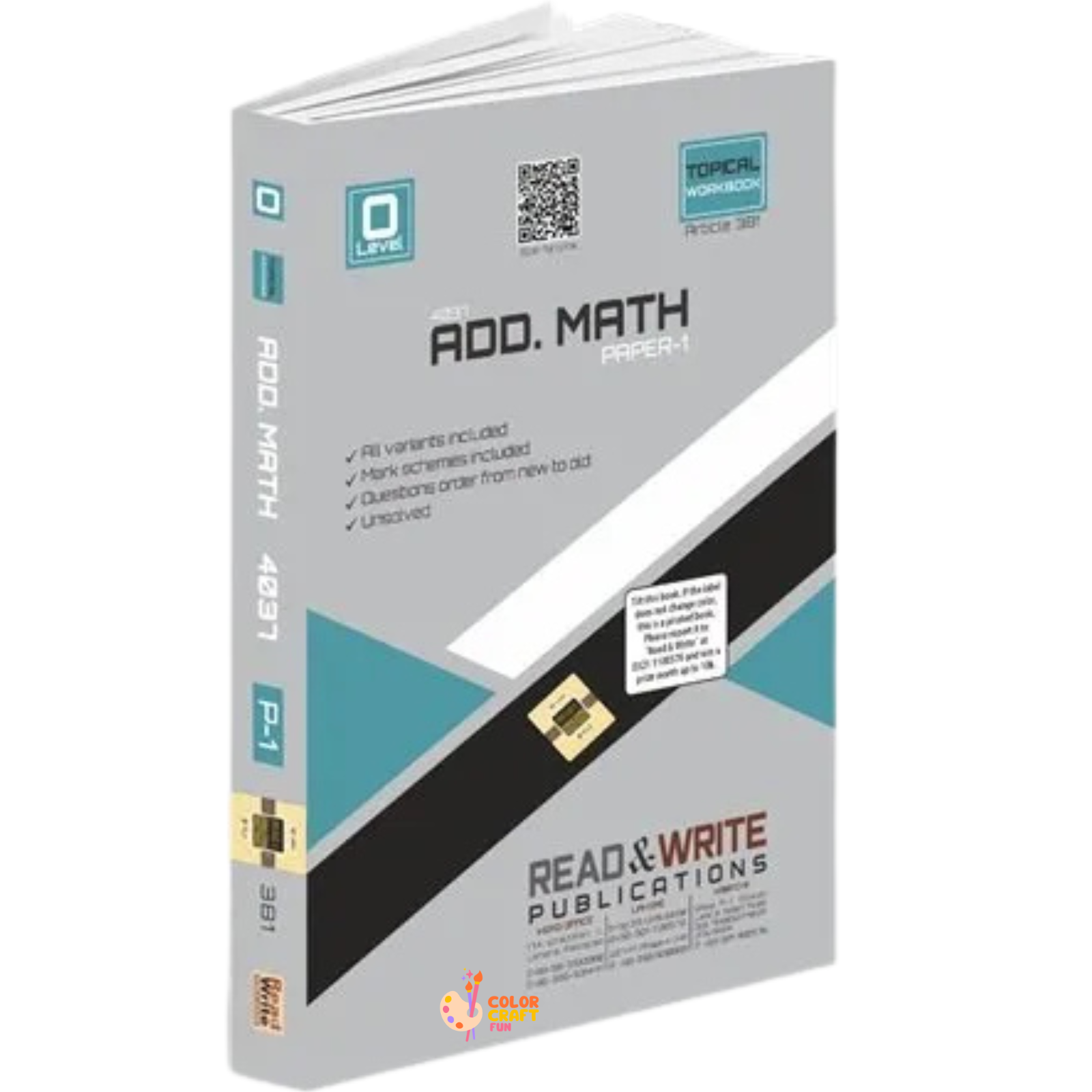 O'Level Additional Mathematics Paper 1 Topical Workbook (Art #381) Read & Write