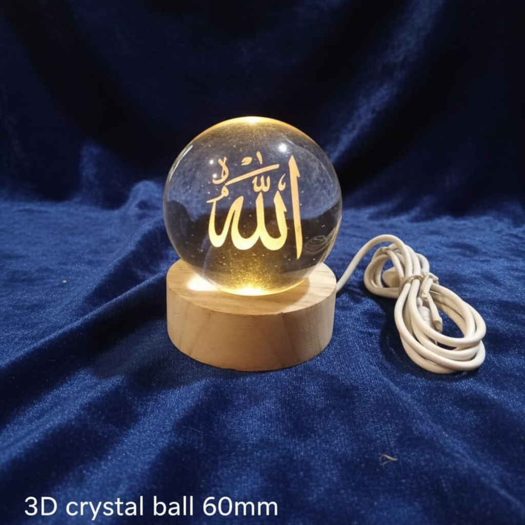 3D Islamic Crystal Ball: Unique Religious Gifts for Eid & Home Decor 70mm & 60mm