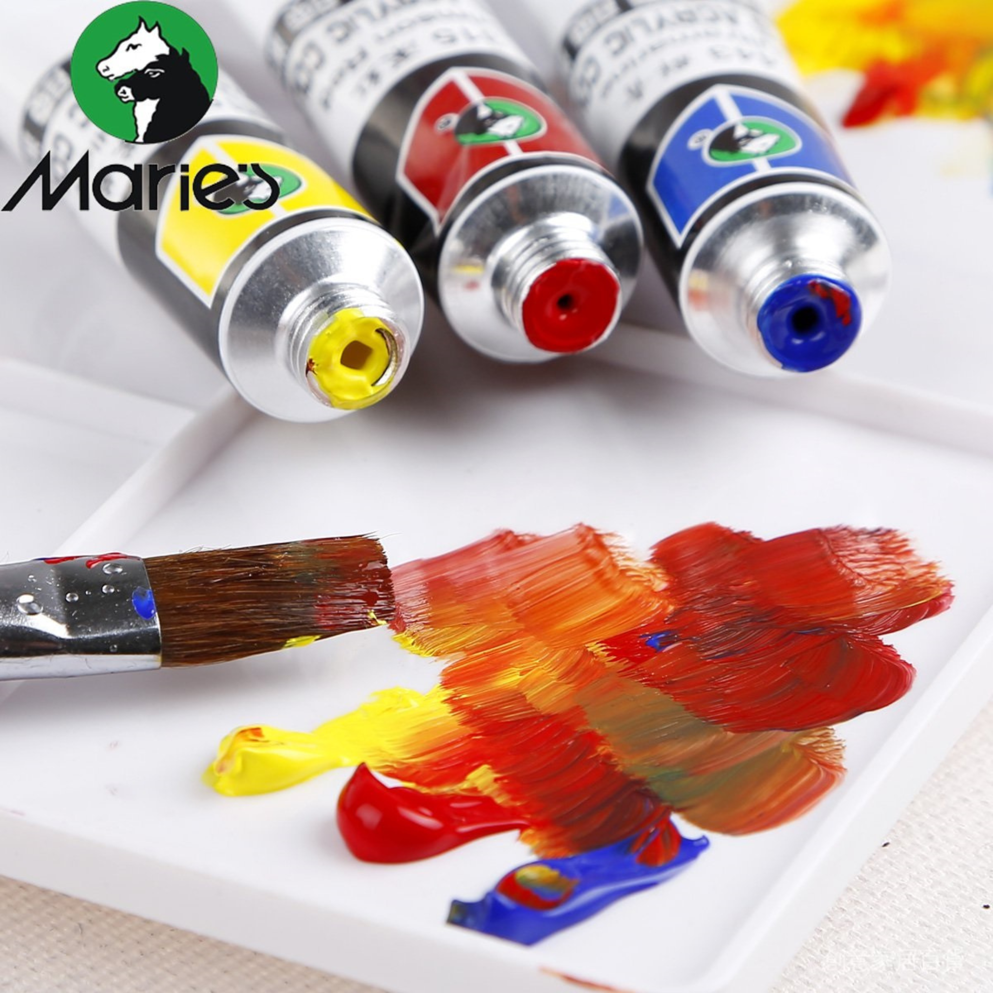 Marie's Acrylic Paint Set Of 12 Color Tubes (12ml)