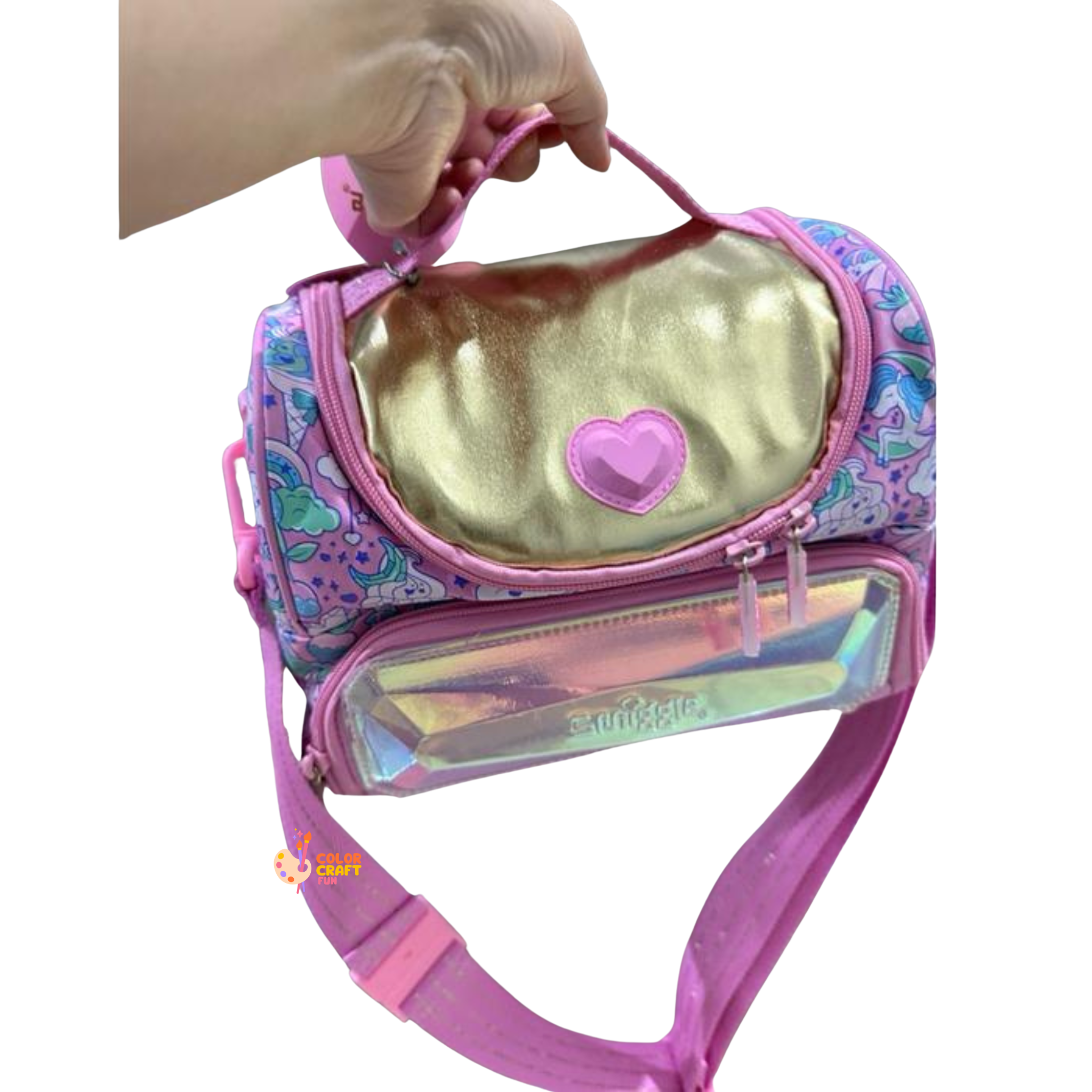 smiggle Brand Fairytale Princess 2-Compartment Insulated Lunch Bag for Girls