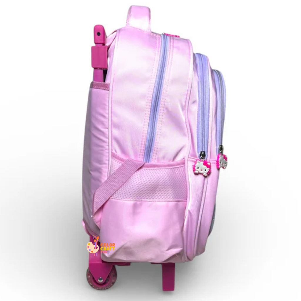 16 Inch 3D Labubu Trolley Bag For Grade 2 Till 4 Girls ( With Keychain )