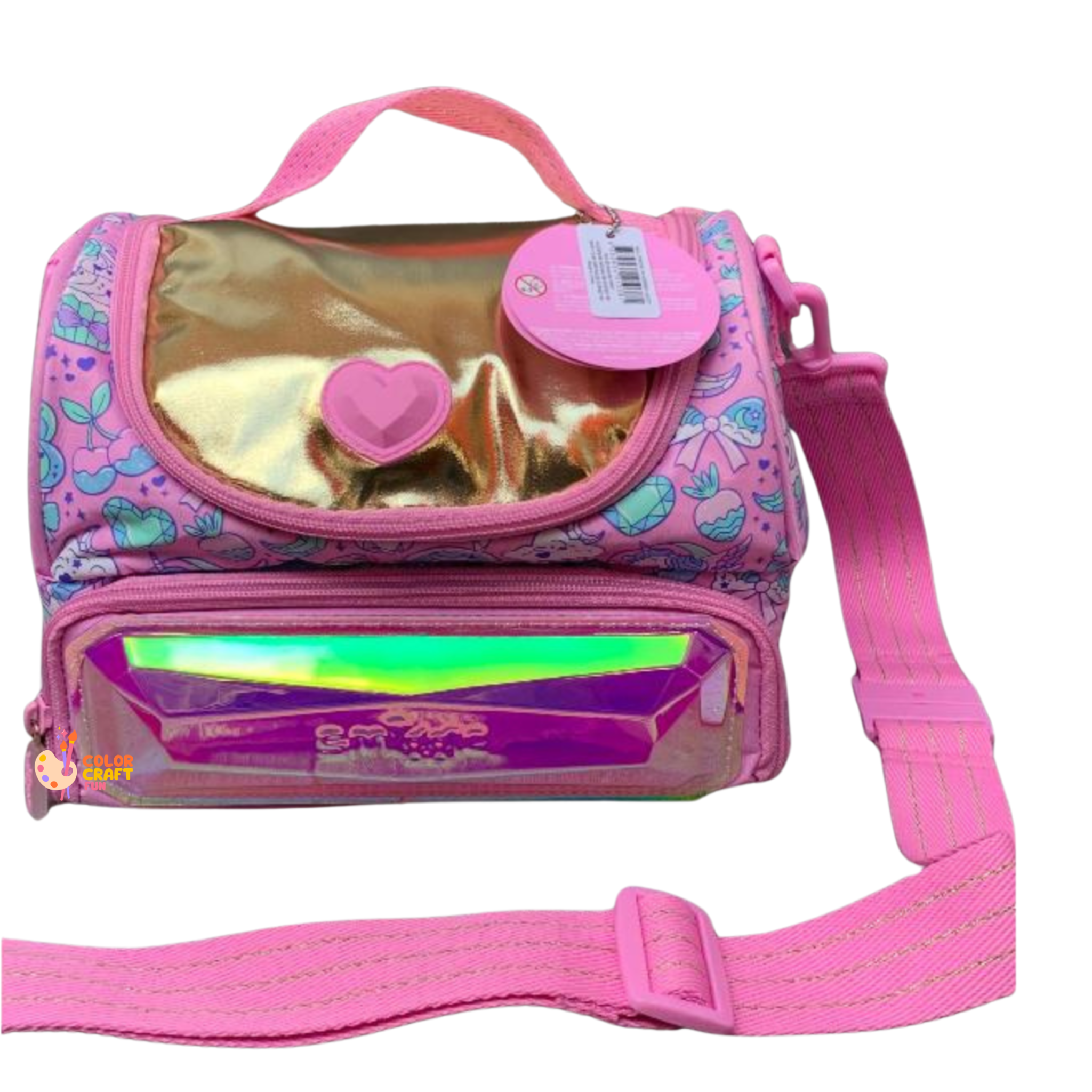smiggle Brand Fairytale Princess 2-Compartment Insulated Lunch Bag for Girls