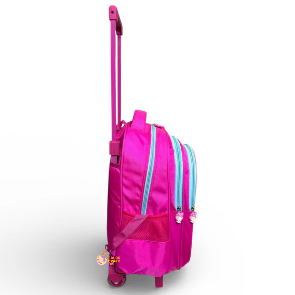 16 Inch 3D Melody Trolley Bag For Grade 2 Till 4 Girls ( With Keychain )