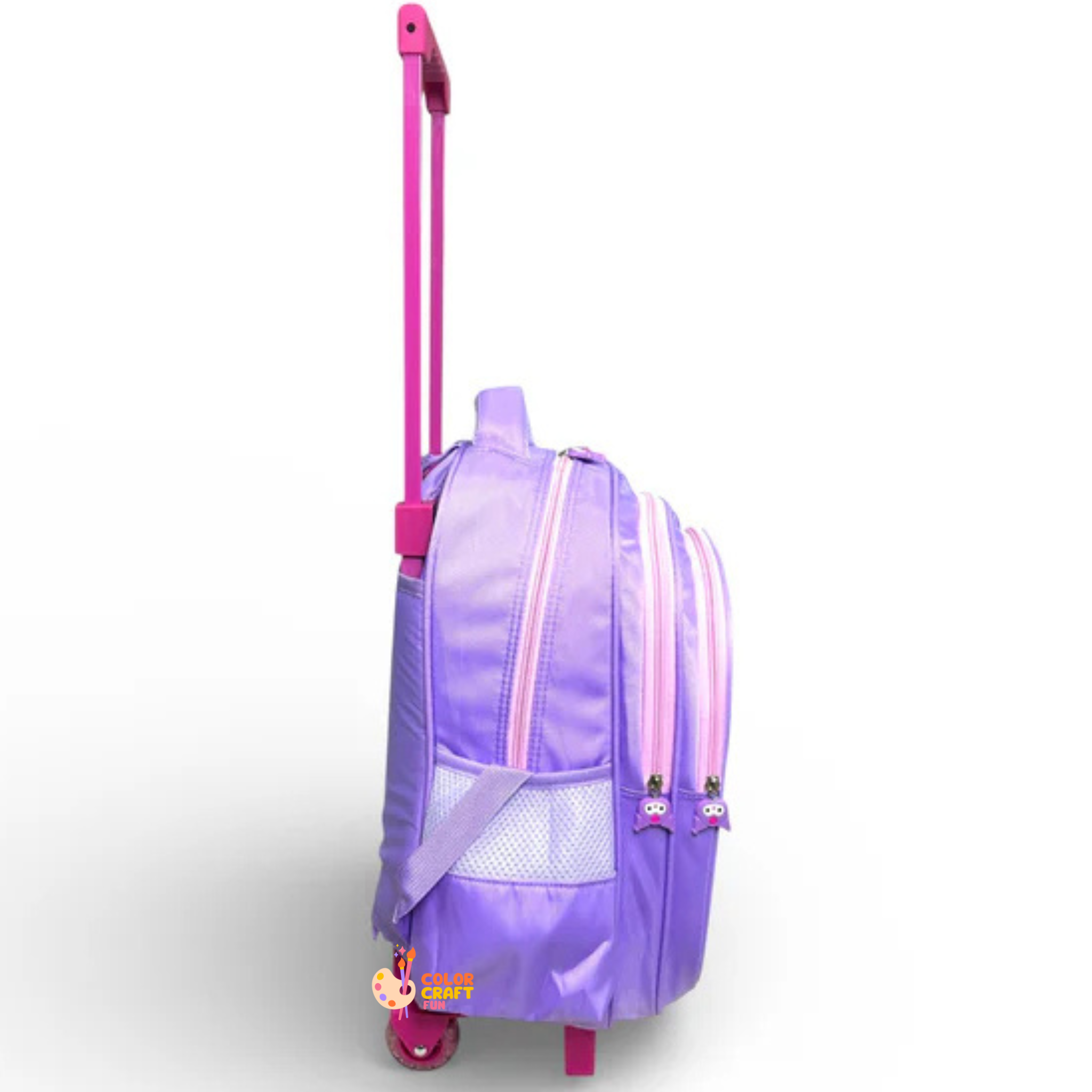 16 Inch 3D Kuromi Trolley Bag For Grade 2 Till 4 Girls ( With Keychain )