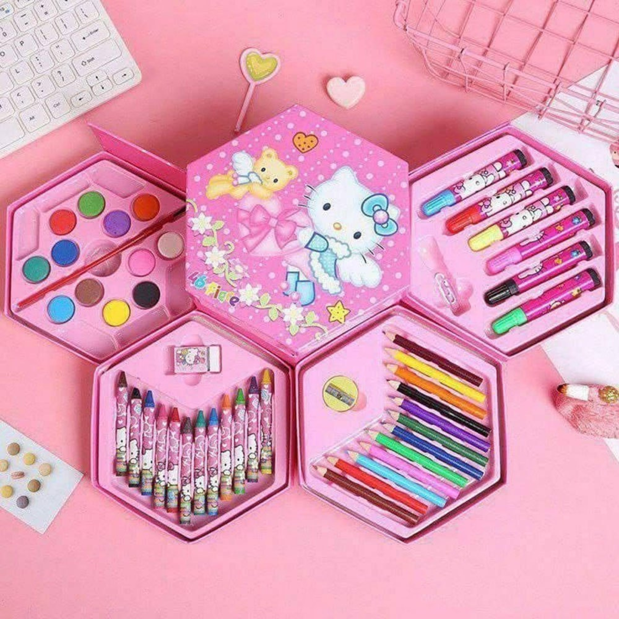 45-Piece Cartoon Artist Art Kits for kids girls & boys correctors