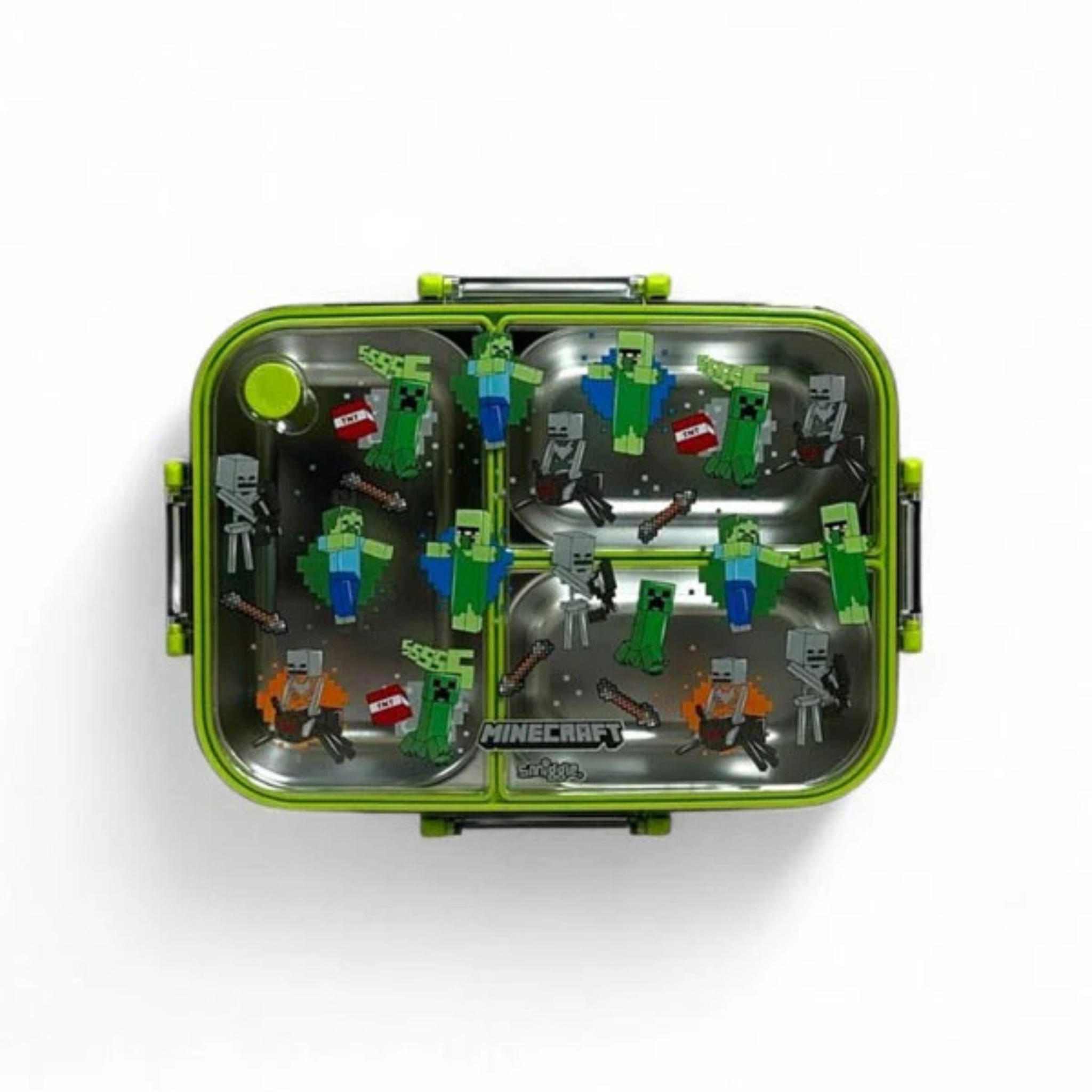 Smiggle Minecraft 3 Portion Stainless Steel Lunch Box – Leak Proof, 750ml (SM262198)
