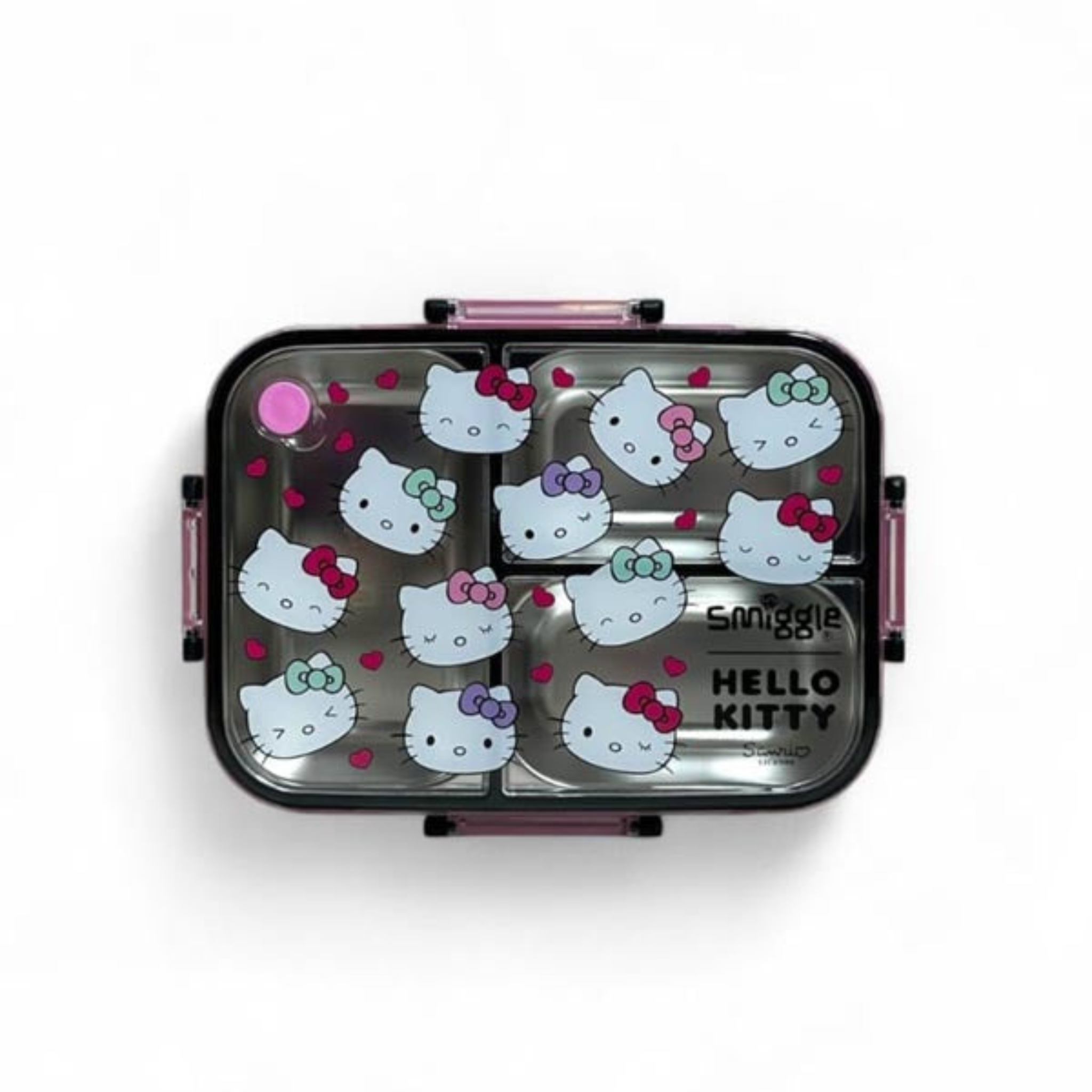 Smiggle Hello Kitty 3 Portion Stainless Steel Lunch Box – Leak Proof, 750ml (SM262198)