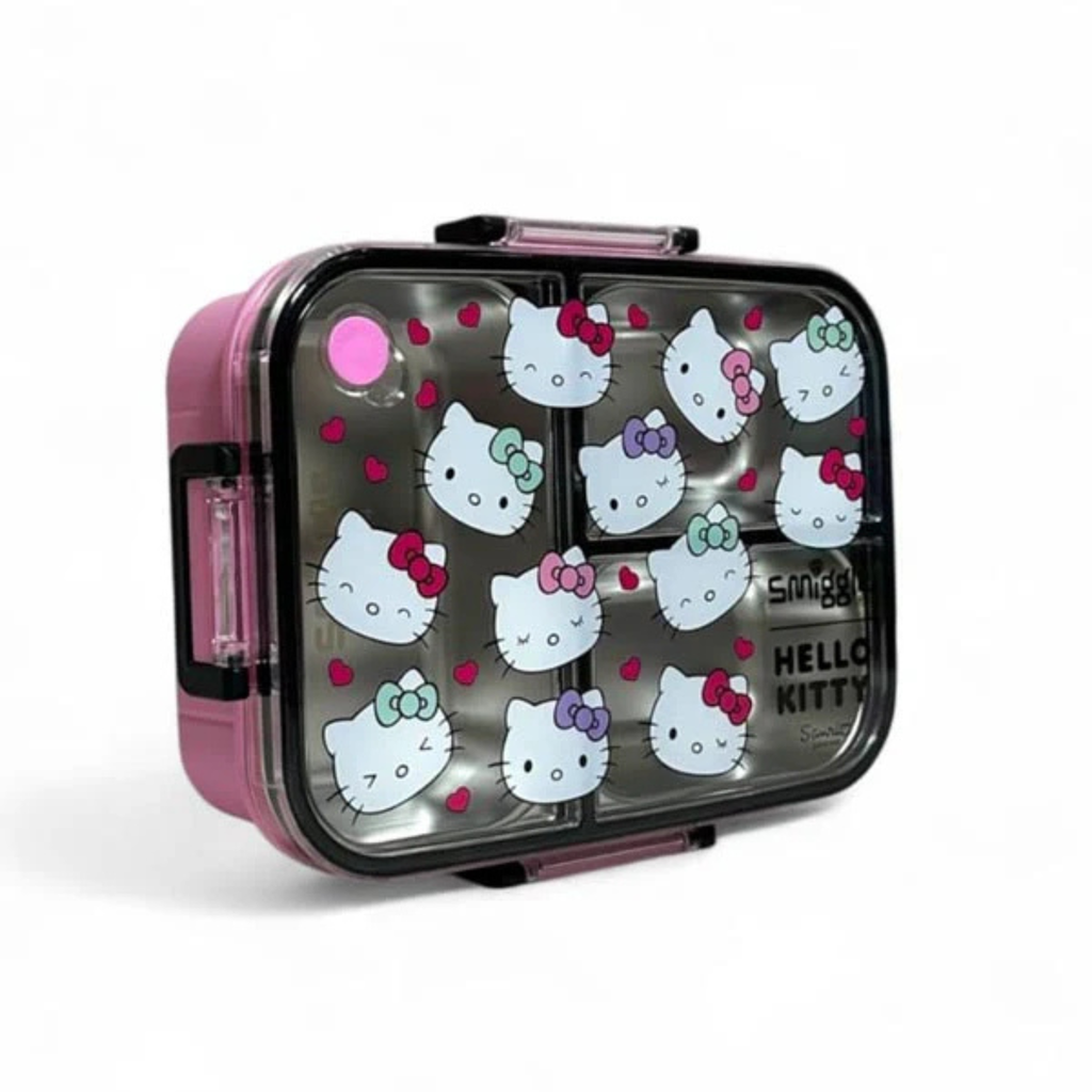 Smiggle Hello Kitty 3 Portion Stainless Steel Lunch Box – Leak Proof, 750ml (SM262198)