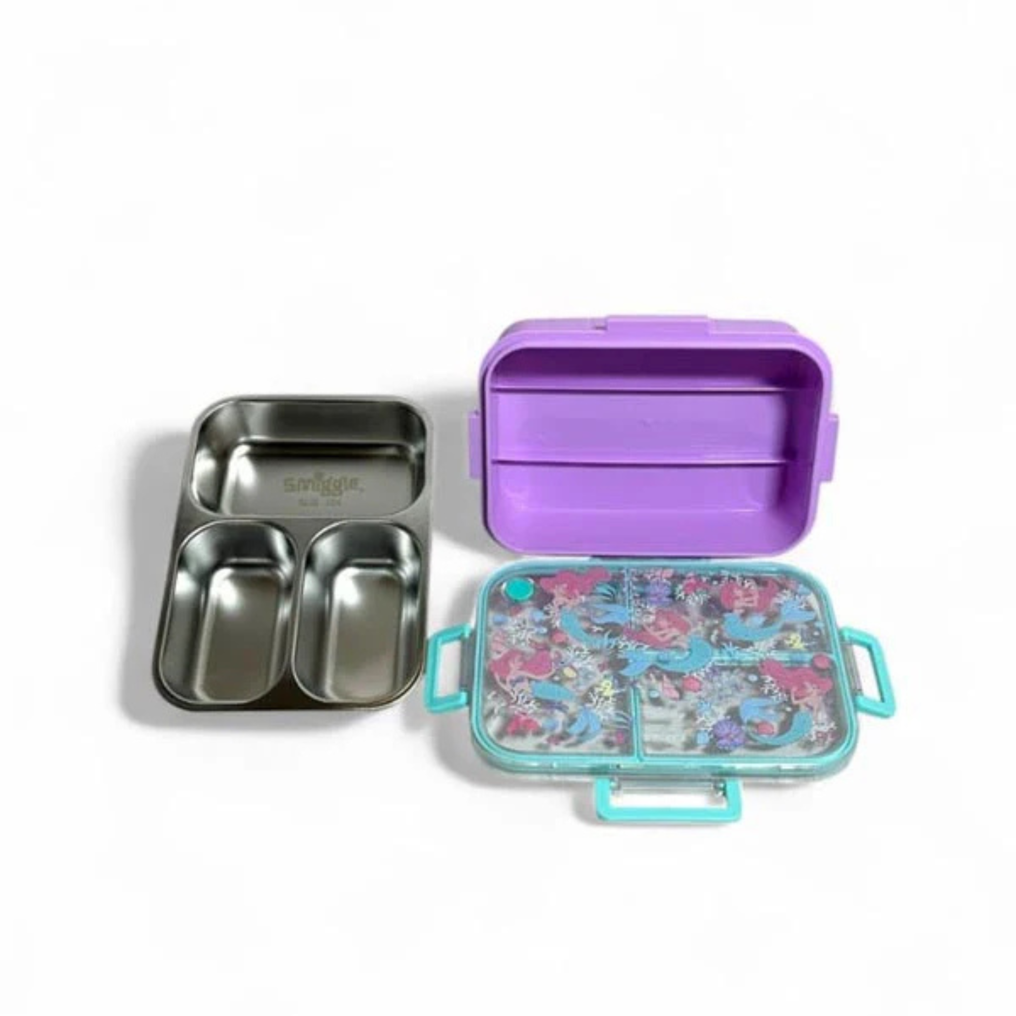 Smiggle Mermaid 3 Portion Stainless Steel Lunch Box – Leak Proof, 750ml (SM262198)