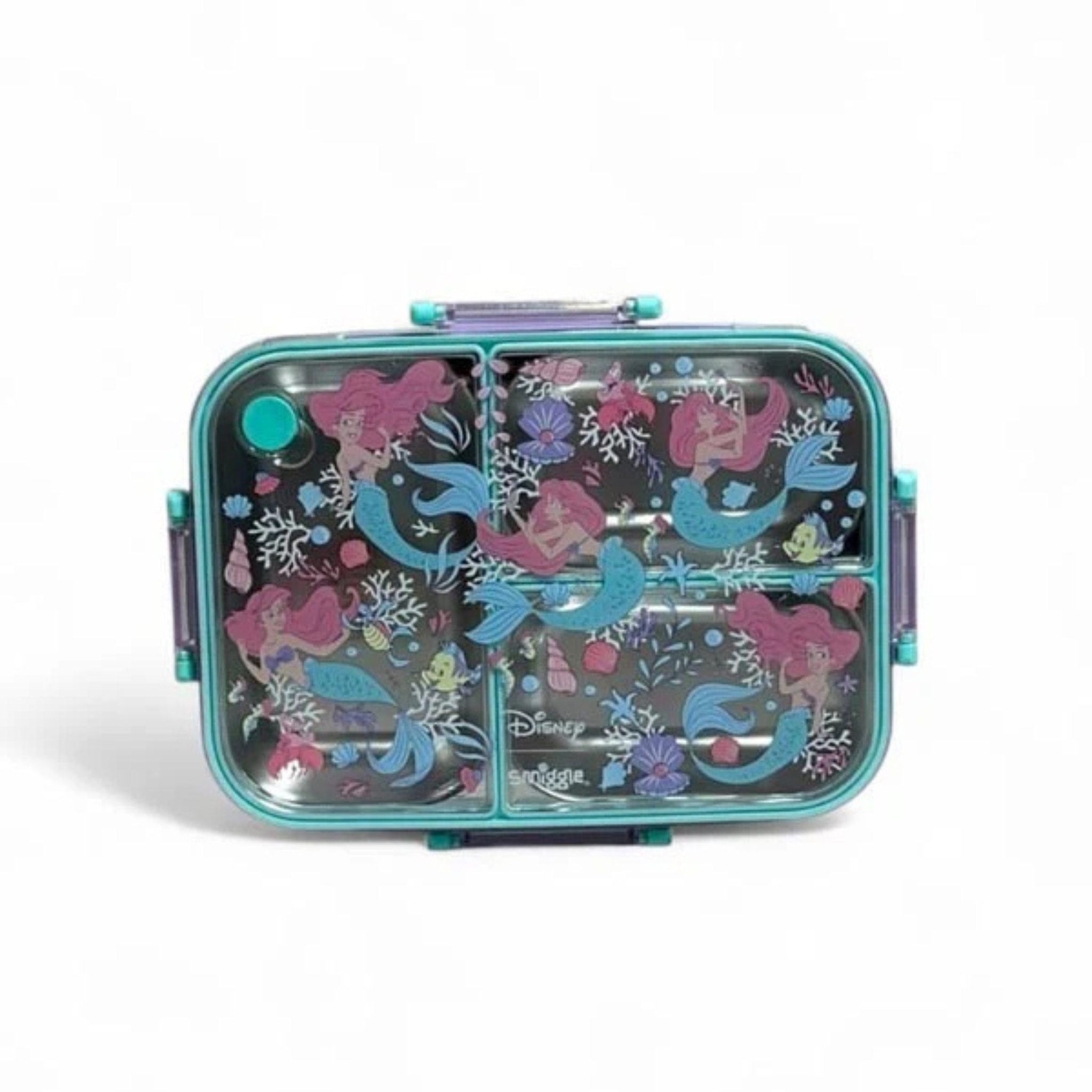 Smiggle Mermaid 3 Portion Stainless Steel Lunch Box – Leak Proof, 750ml (SM262198)