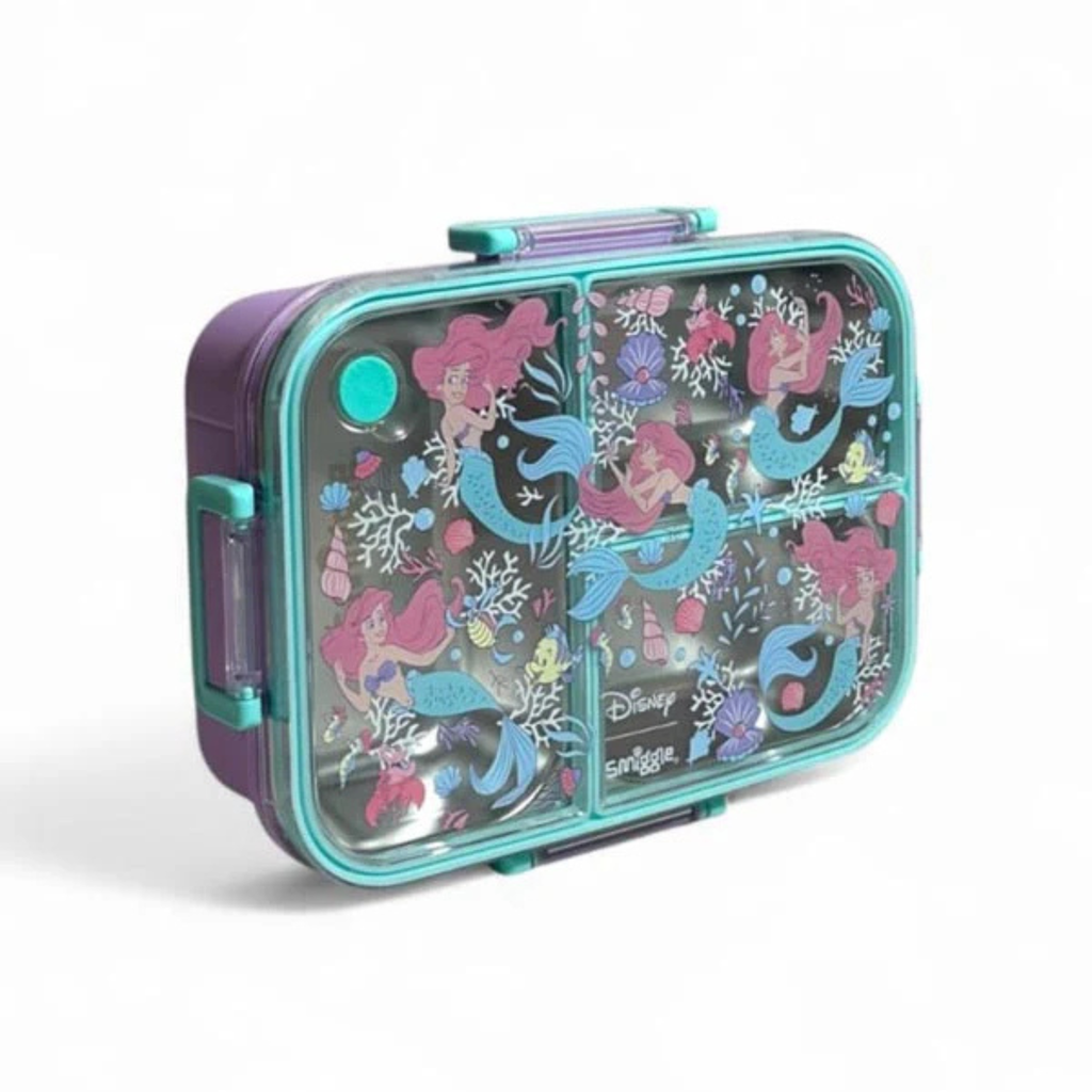 Smiggle Mermaid 3 Portion Stainless Steel Lunch Box – Leak Proof, 750ml (SM262198)