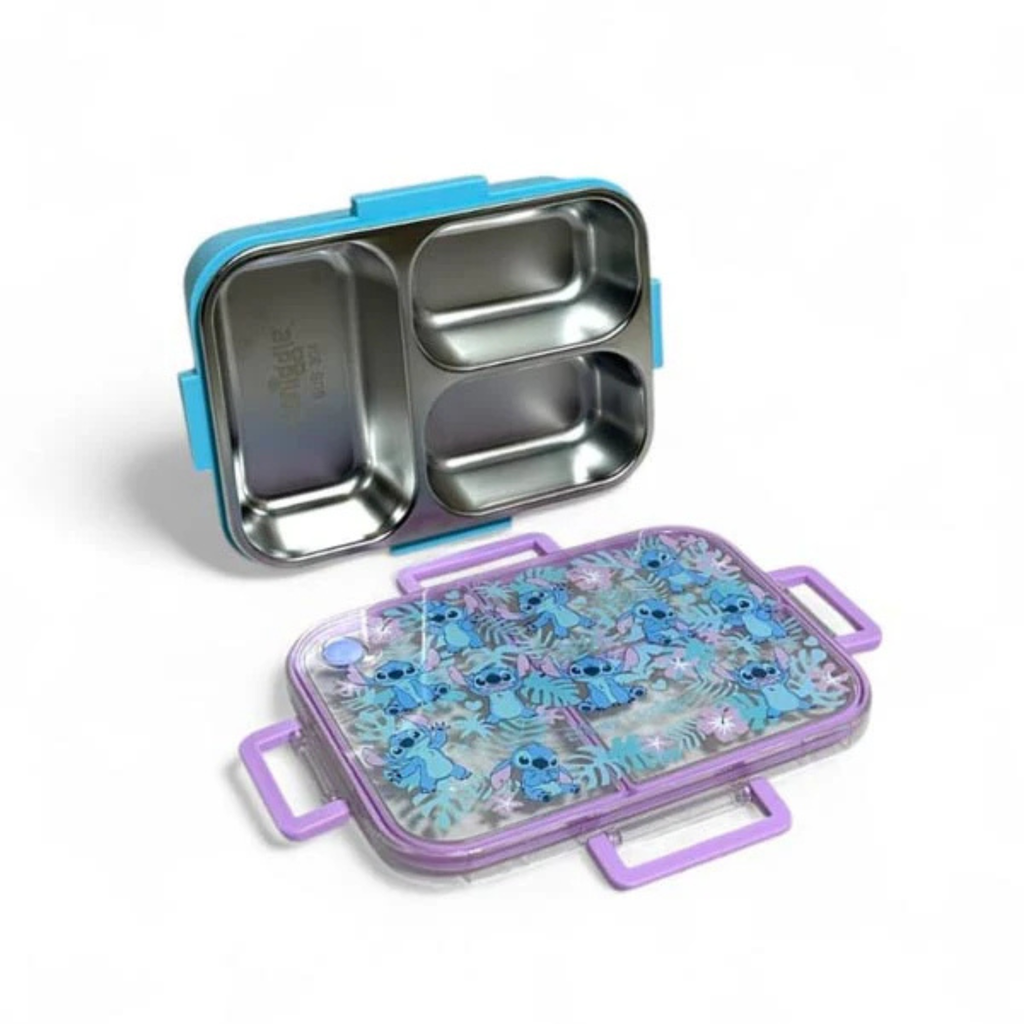 Smiggle Stitch 3 Portion Stainless Steel Lunch Box – Leak Proof, 750ml (SM262198)