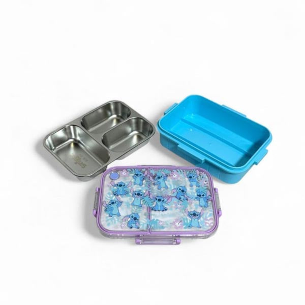 Smiggle Stitch 3 Portion Stainless Steel Lunch Box – Leak Proof, 750ml (SM262198)
