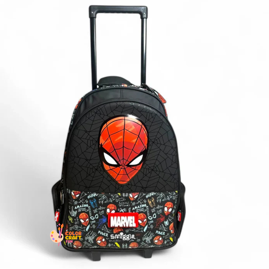 Original smiggle Spiderman 2 piece Trolley Bag bundle For Grade 1 Till 5 Boys