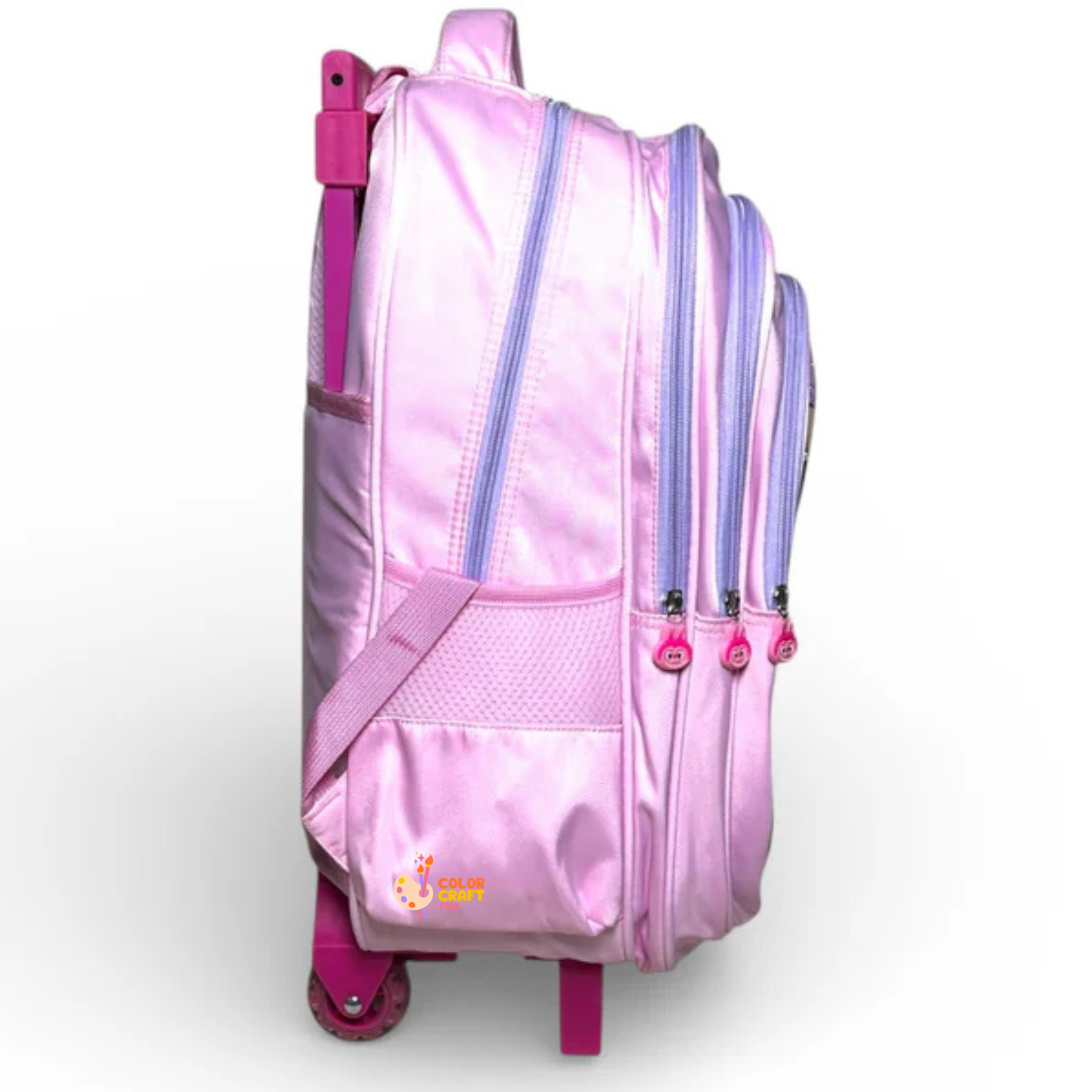 18 Inch 3D Labubu Trolley Bag For Grade 4 Till 8 Girls ( With Keychain )