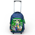 16 Inch 3D Minecraft Trolley Bag For Grade 2 Till 4 Boys ( With Keychain )