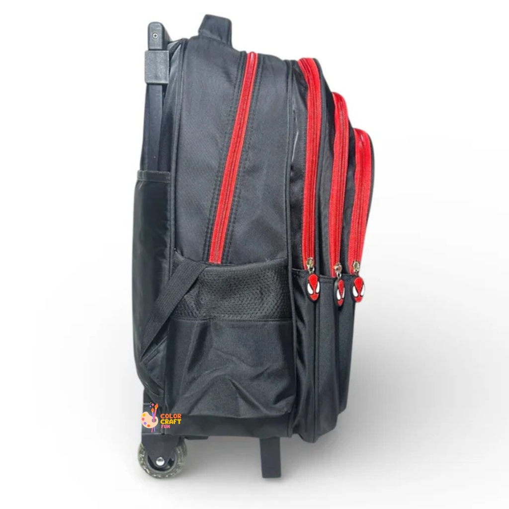 18 Inch 3D Spiderman Trolley Bag For Grade 4 Till 8 Boys ( With Keychain )
