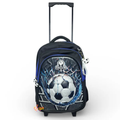 16 Inch 3D Football Trolley Bag For Grade 2 Till 4 Boys ( With Keychain )