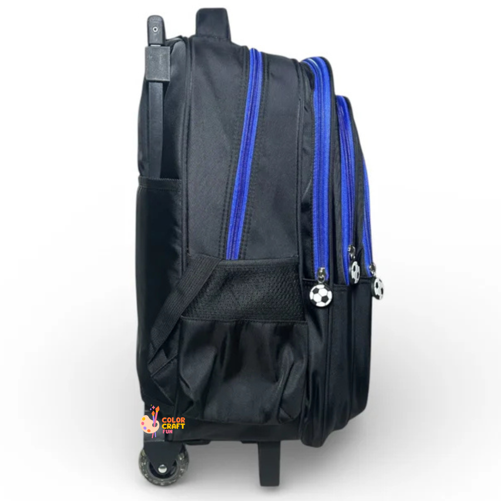 18 Inch 3D Football Trolley Bag For Grade 4 Till 8 Boys ( With Keychain )