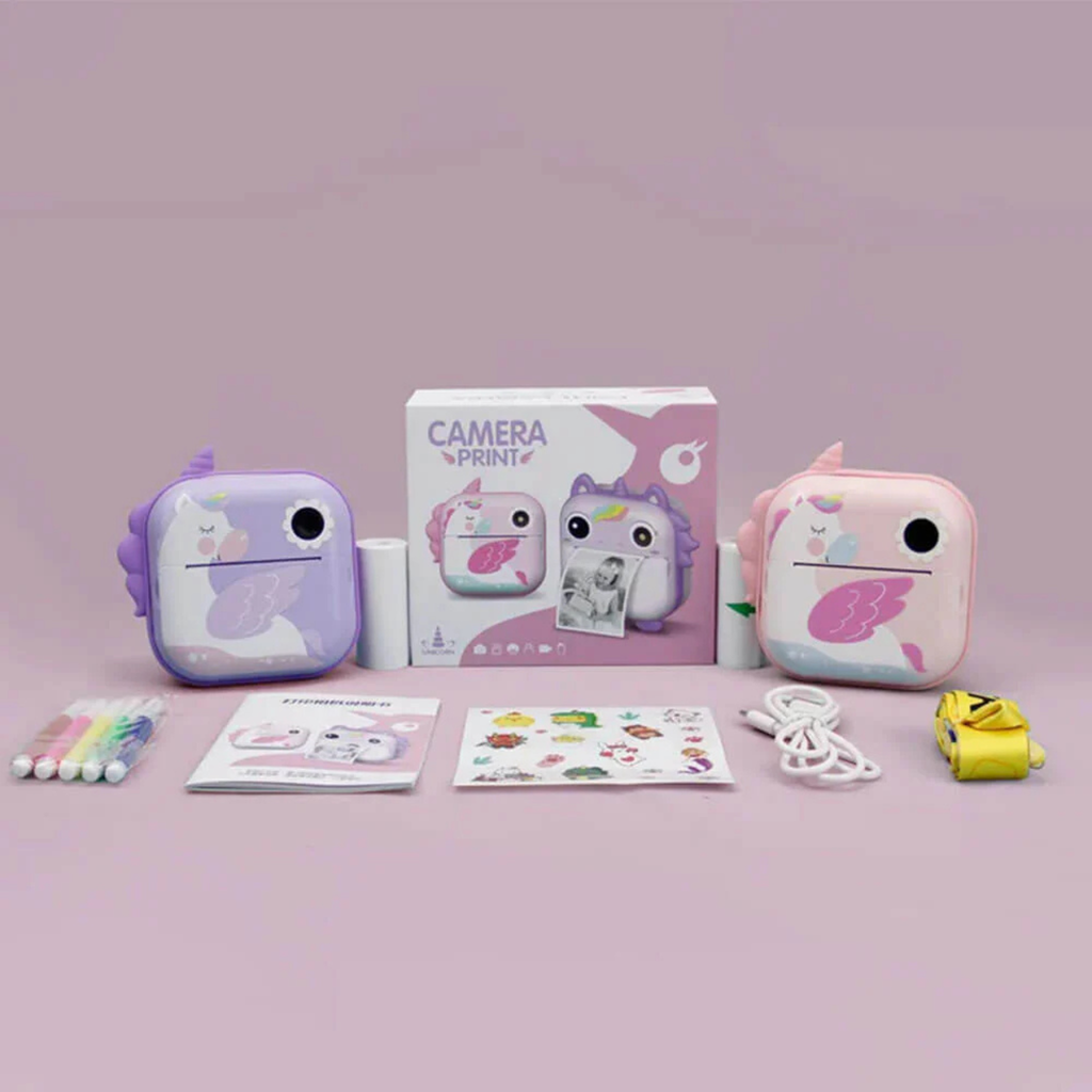 Magical Creativity in Your Pocket: 2-in-1 Unicorn Portable Printer & Camera for Kids!