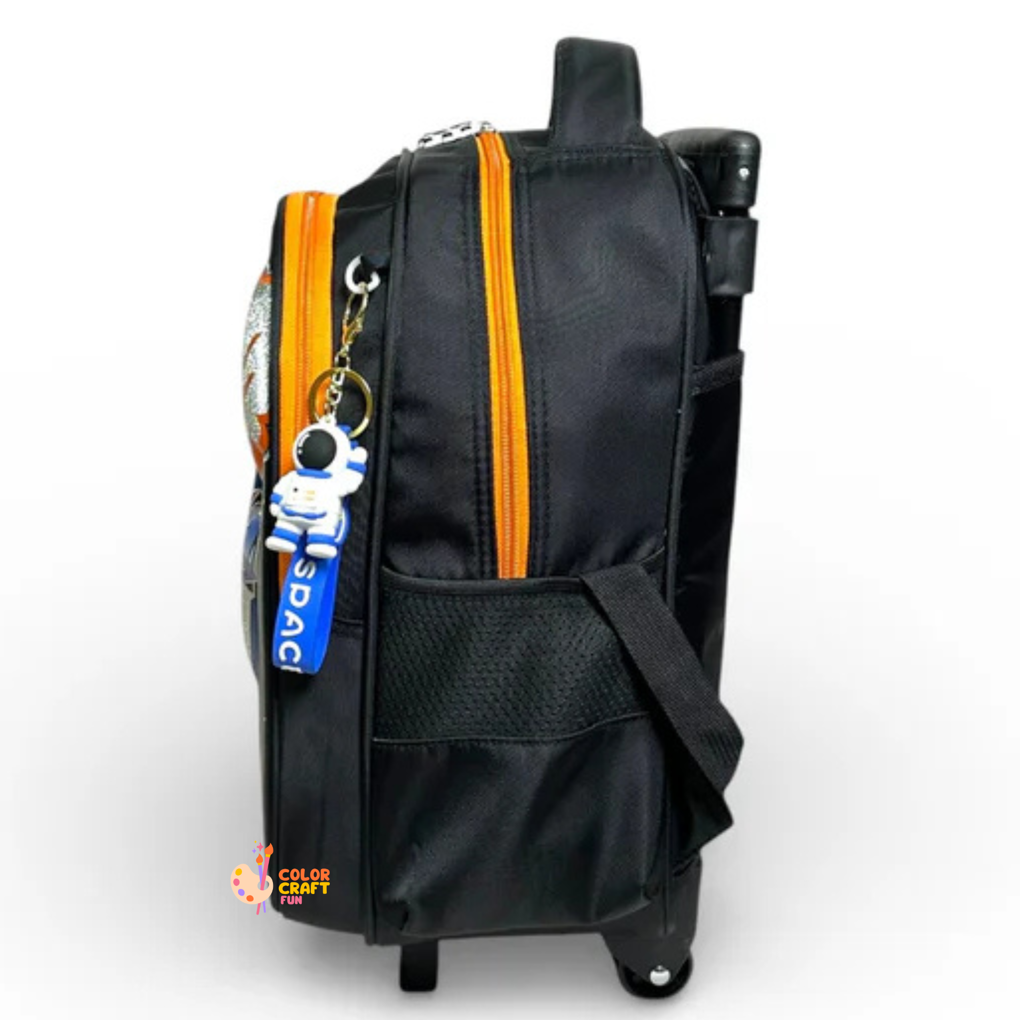 14 Inch 3D Space Astronaut Trolley Bag For Grade kg Till 1 Boys ( With Keychain )
