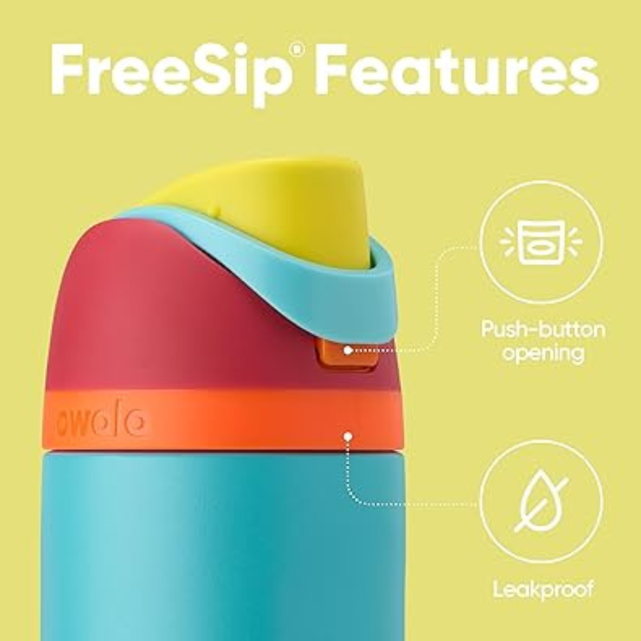 Owala FreeSip Stainless Steel Water Bottle (700ml / 24oz)