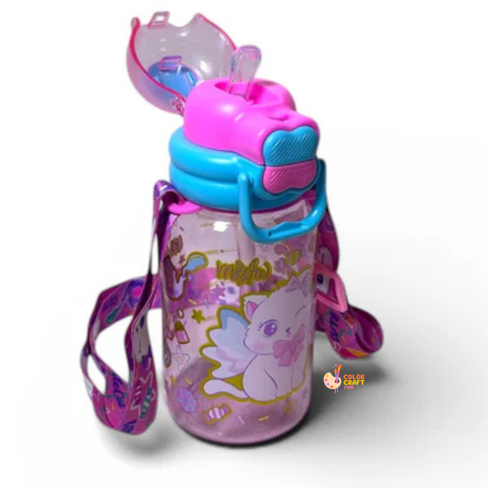 Kitty Dual Sipper BPA Free Water Bottle 600ML