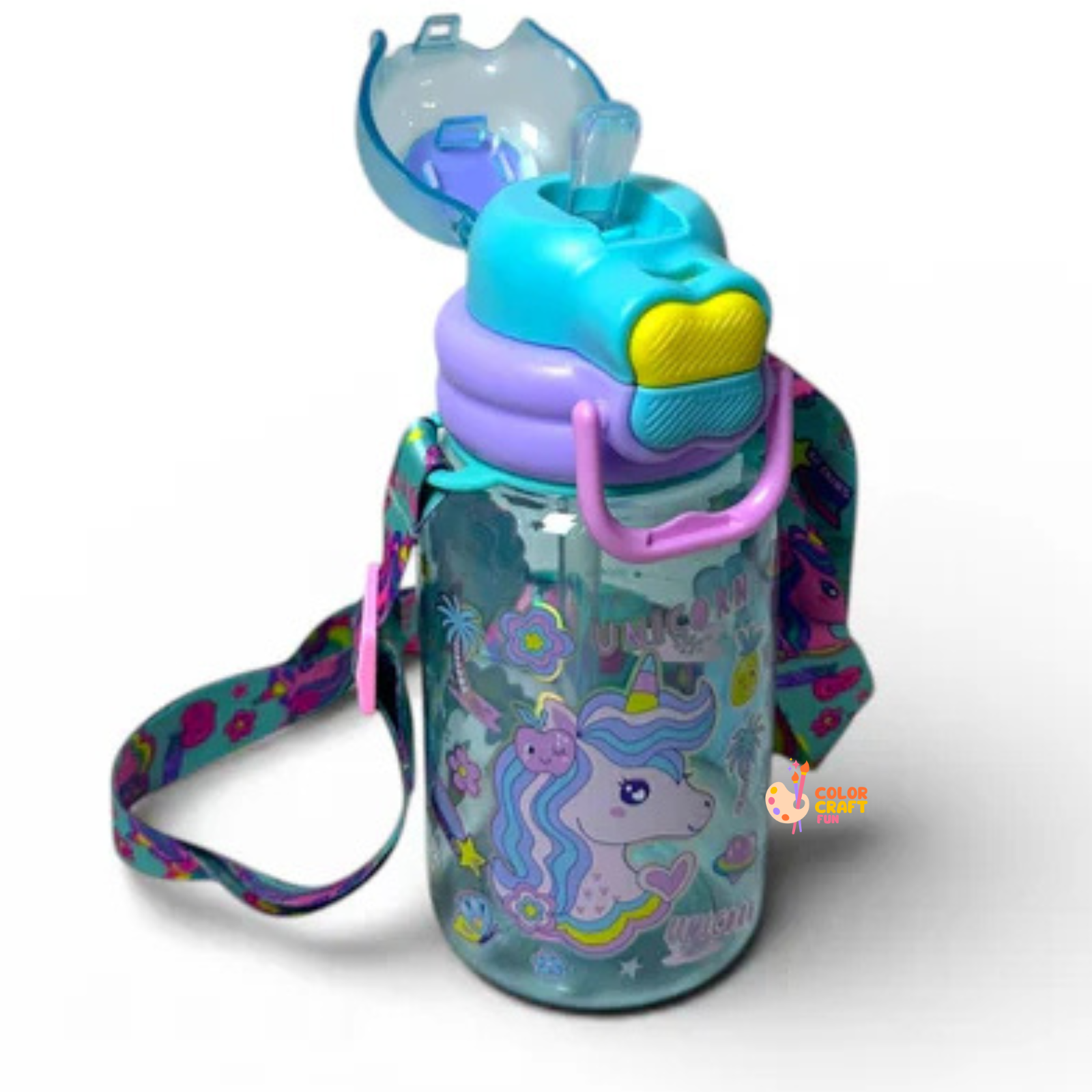 Unicorn Dual Sipper BPA Free Water Bottle 600ML
