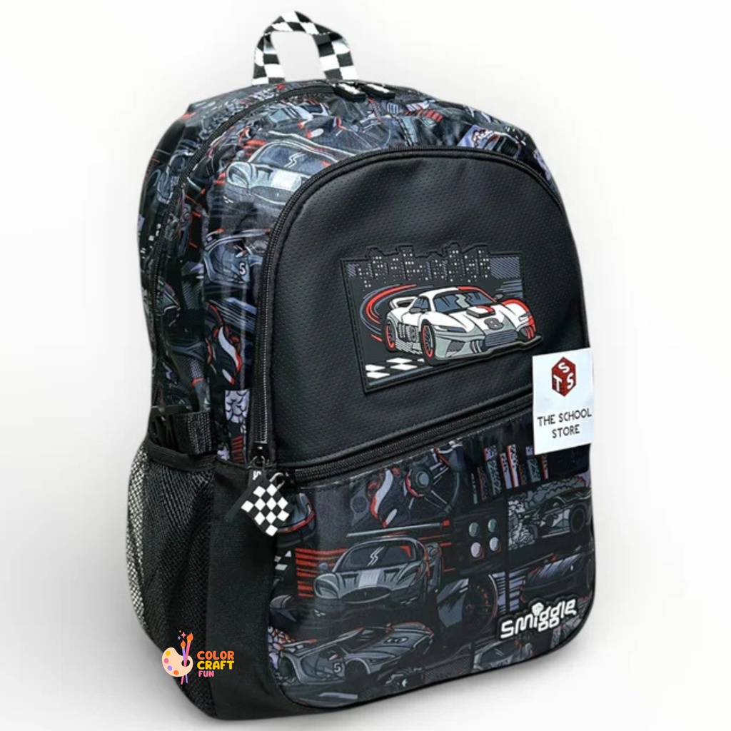 Original Smiggle 17 Inch Car School Bag For Grade 1 Till 3 Boys