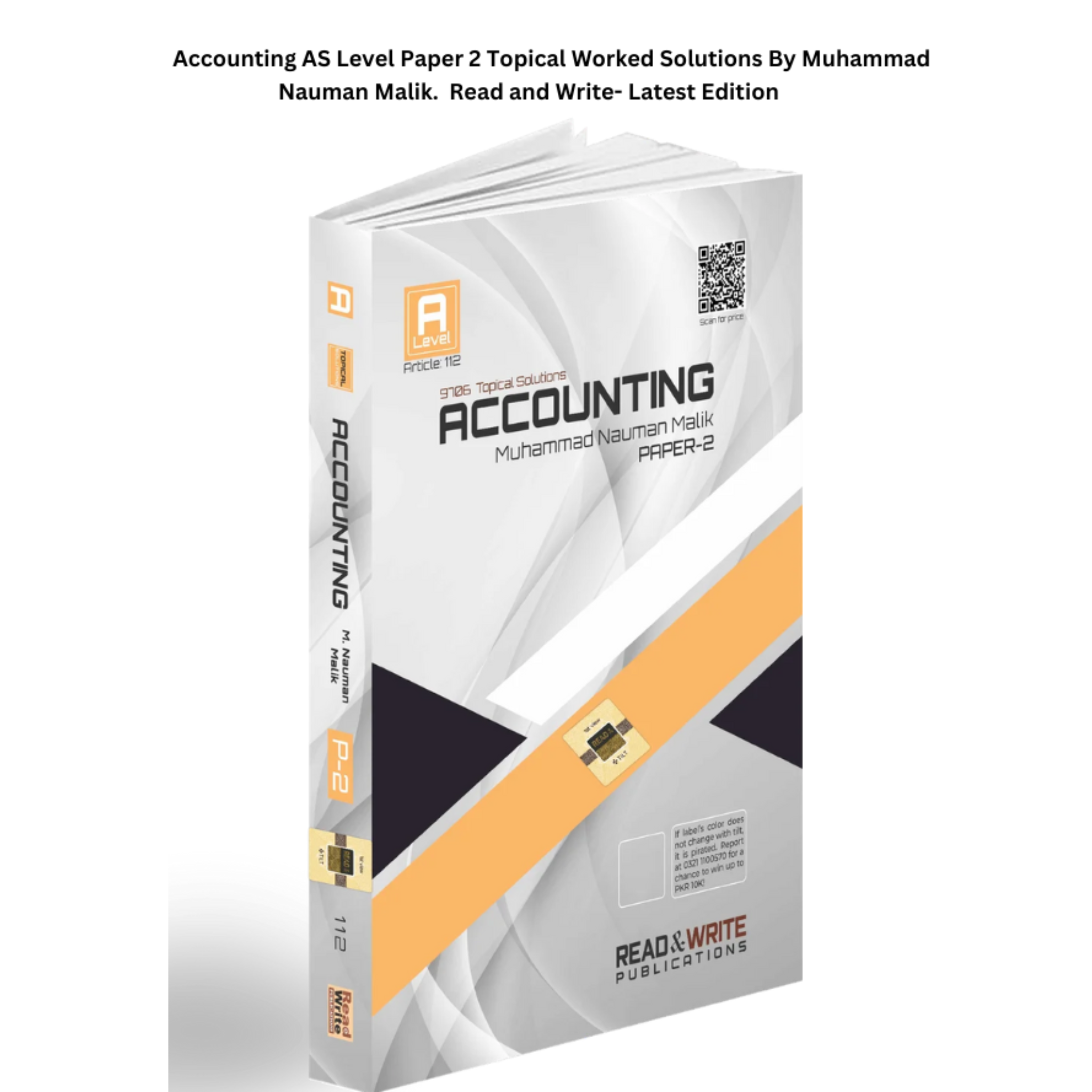 AS' Level Accounting (9706) Paper-2 Topical Past Papers with Worked Solutions- (art #112) Read & Write