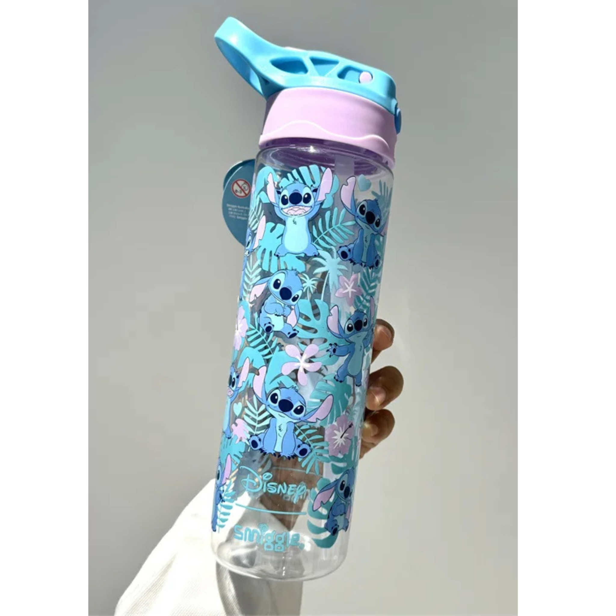 Smiggle Orignal Lillo Stich Plastic Water Bottle 680 ml With Side Hanging Strap