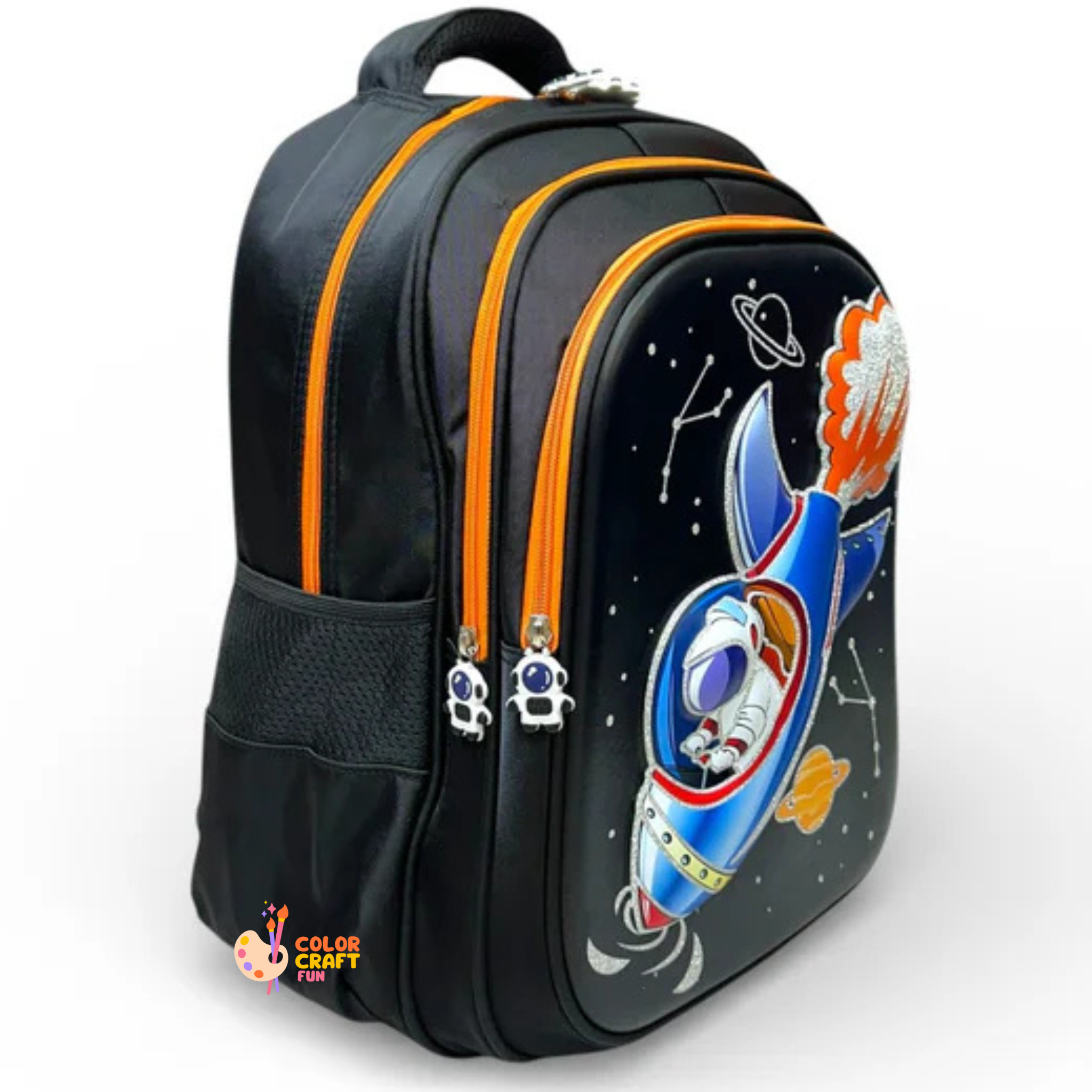 16 Inch 3D Space Astronaut School Bag For Grade 1 Till 3 Boys ( With Keychain )