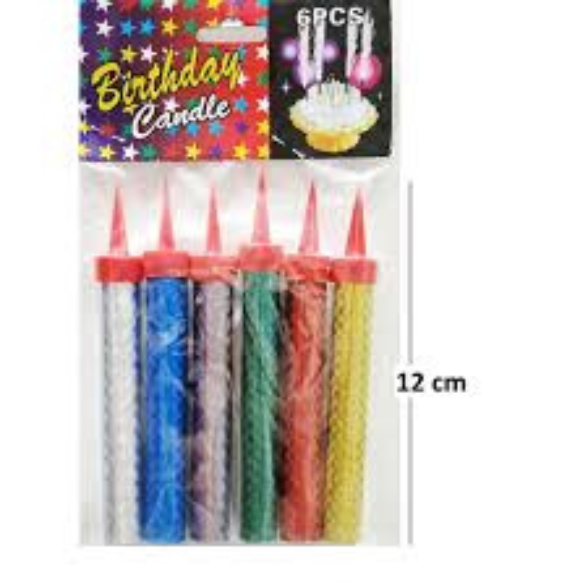 Birthday Sparkling Candles - Pack of 6 (Multi Color) - 12 cms