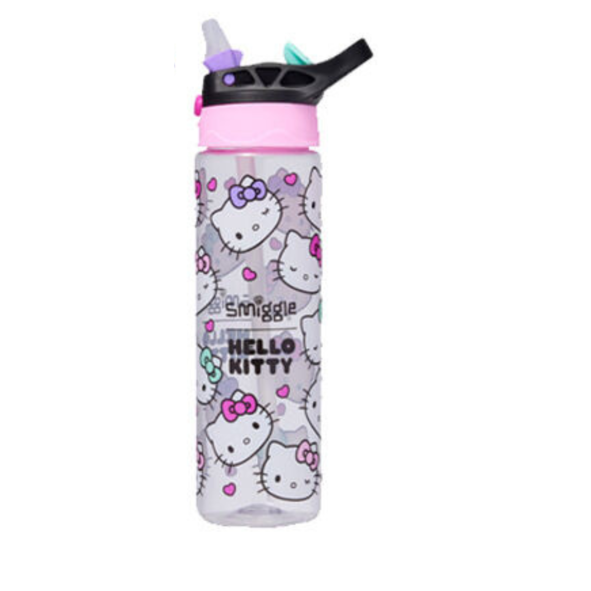 Smiggle Orignal Hello Kitty Plastic Water Bottle 680 ml With Side Hanging Strap