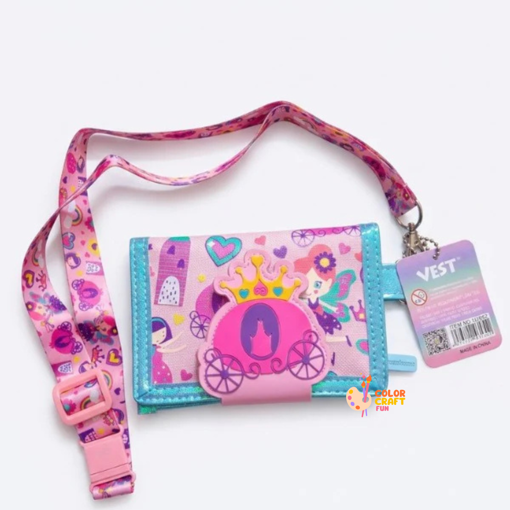 Vest Fairytale Princess Kids Wallet with Detachable Neck Strap – Premium Children’s Wallet