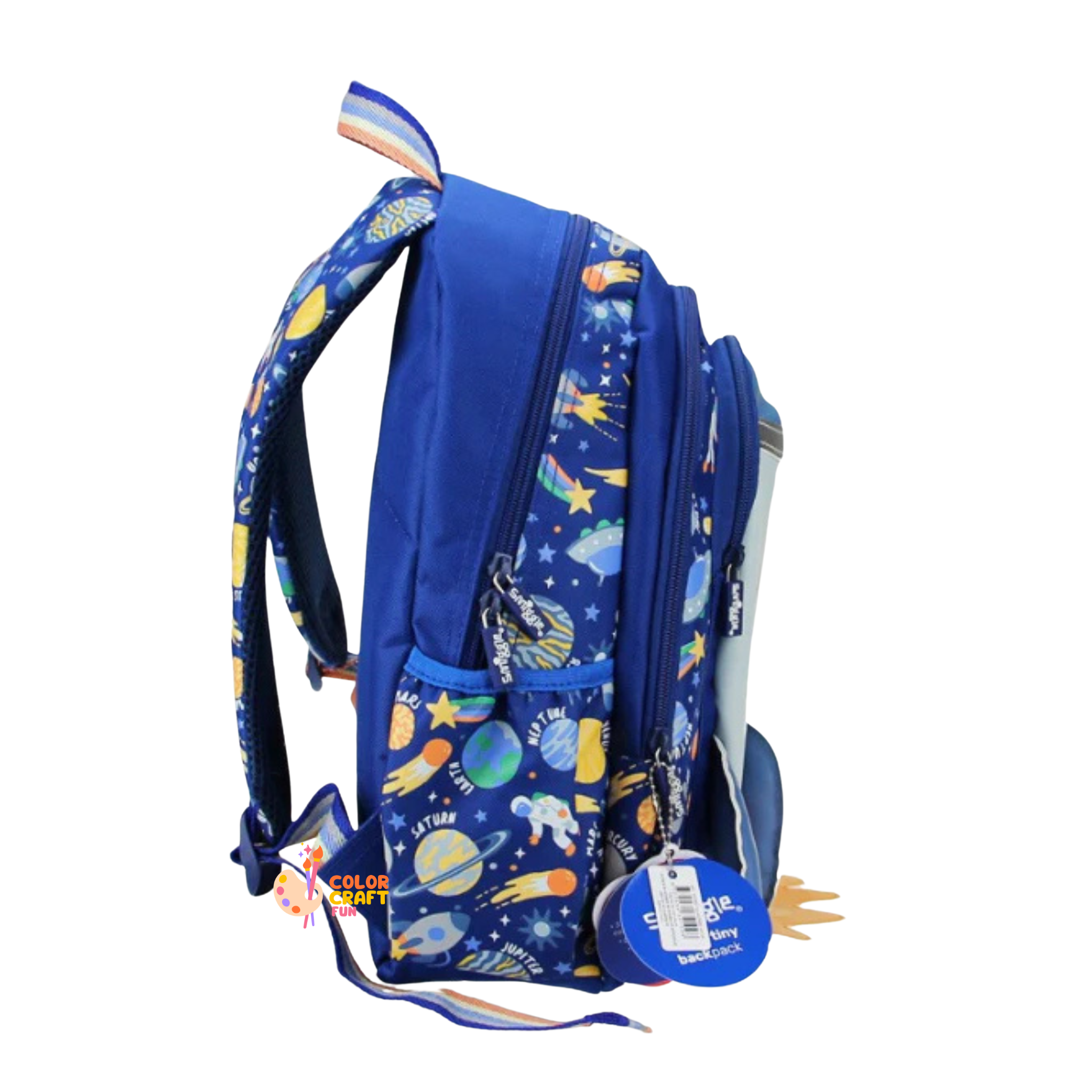 Smiggle Astronaut Space World Kids Backpack – Durable & Washable School Bag for KG 1 & KG 2 – Travel & School Use (100%orignal) 14 inch