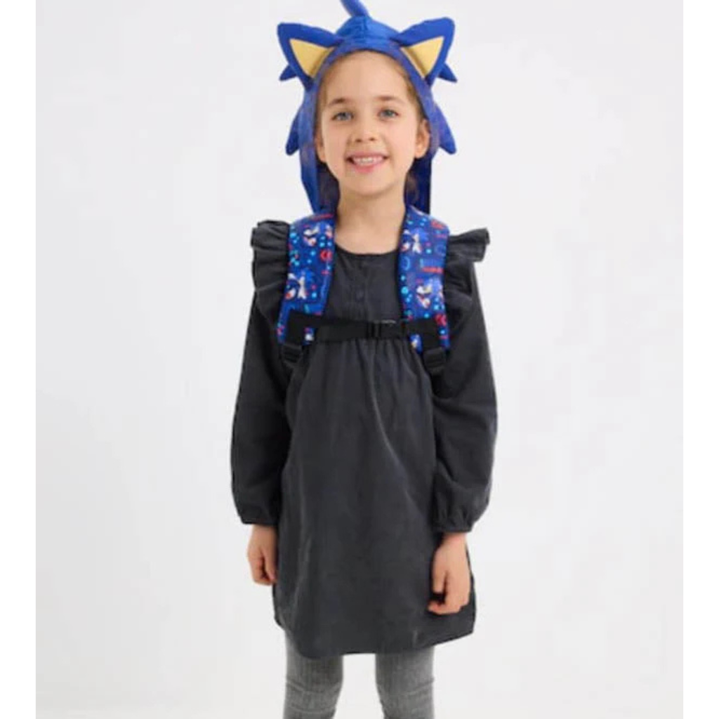 Smiggle Sonic Backpack with Hood - Kids School & Travel Bag (100%orignal) 14 inch