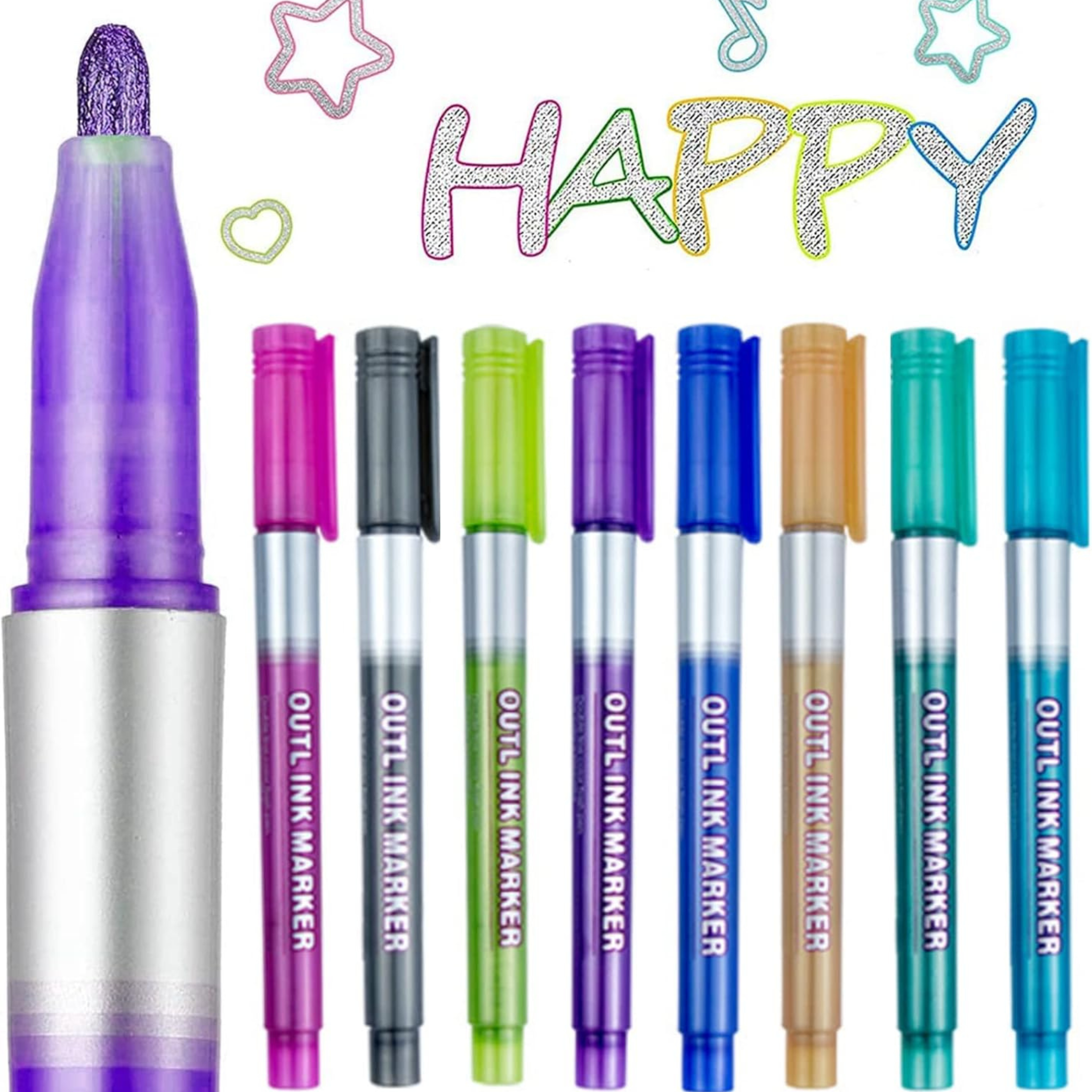 Dream Double Line Outline Marker - 8 Colour