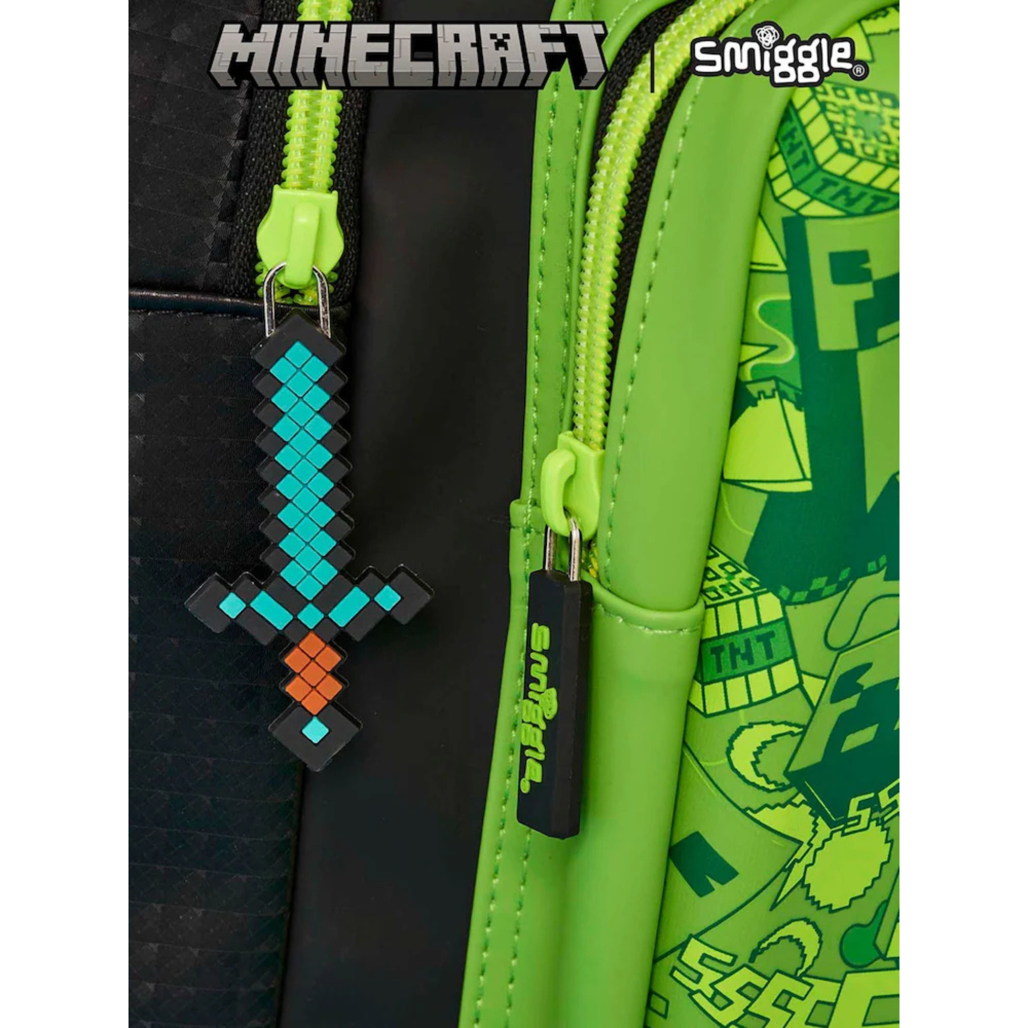 Smiggle Brand Mine Craft Themed School Bag | Grade 2 & 3 (100% orignal)
