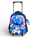 14 Inch 3D Stitch Trolley Bag For Grade kg Till 1 Boys ( With Keychain )