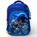 18 Inch 3D Sonic School Bag For Grade 4 Till 8 Boys ( With Keychain )