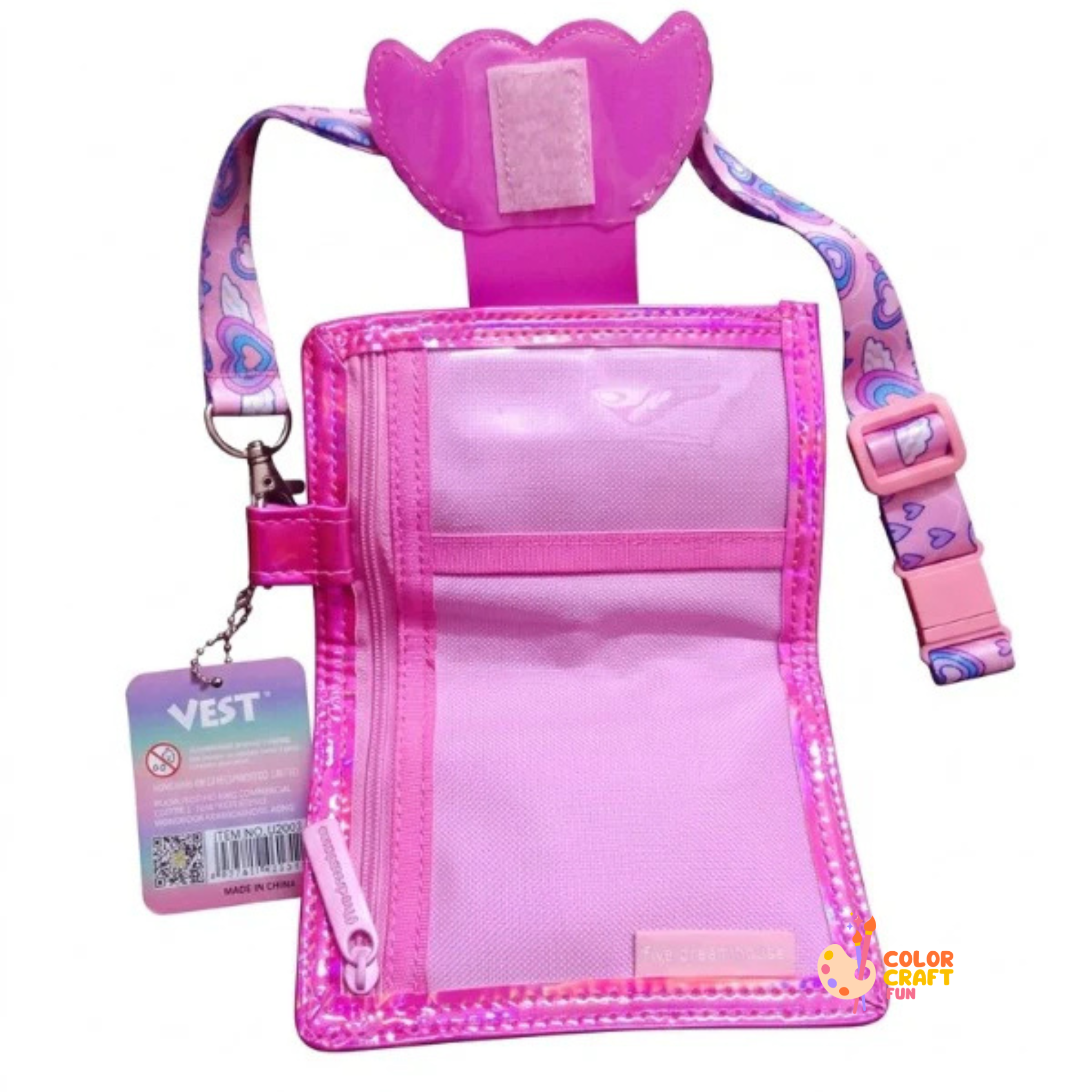 Vest Brand Heart Design Kids Wallet with Detachable Neck Strap – Premium Children’s Wallet