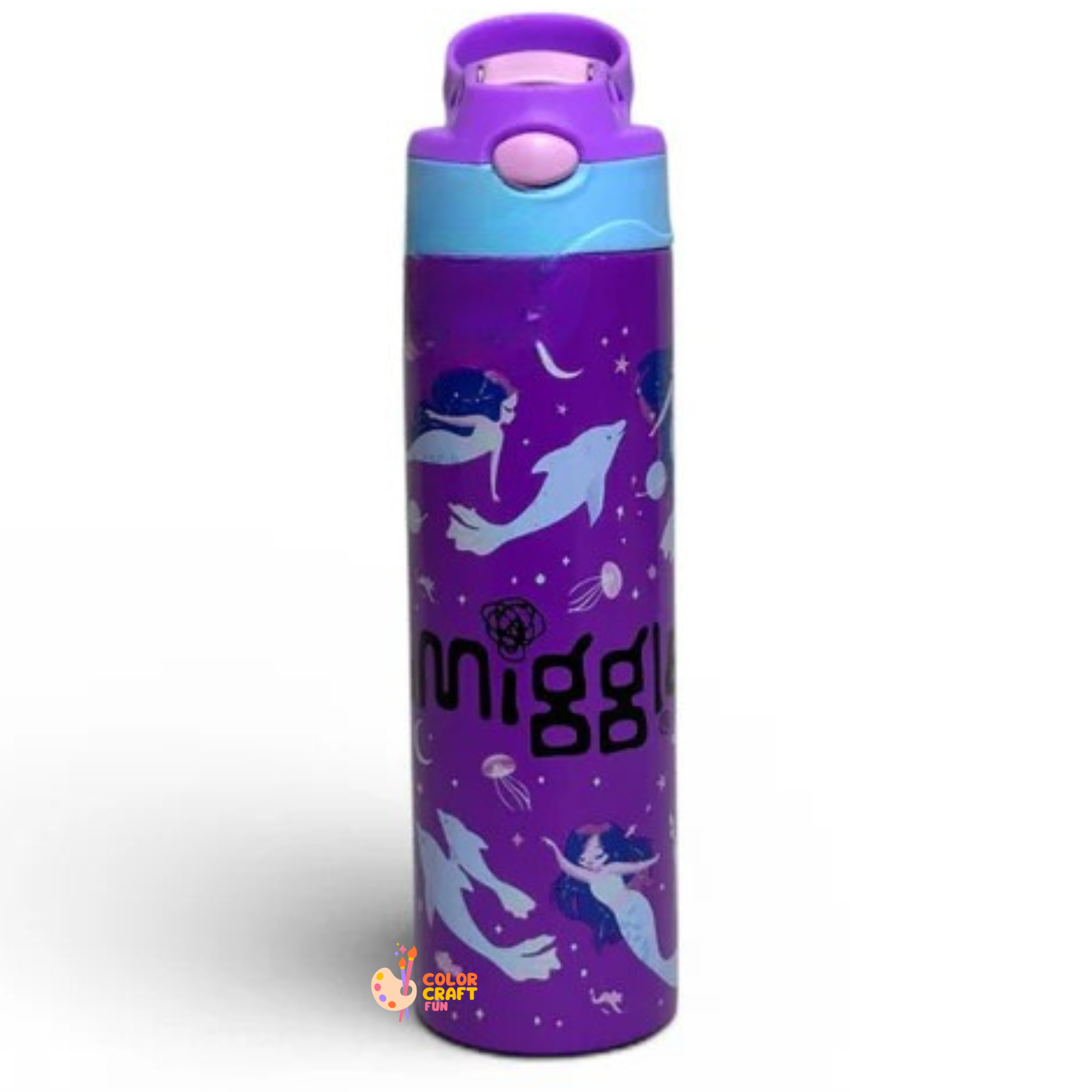 Smiggle Mermaid Stainless Metal (Thermic) Sipper Water Bottle 520ML