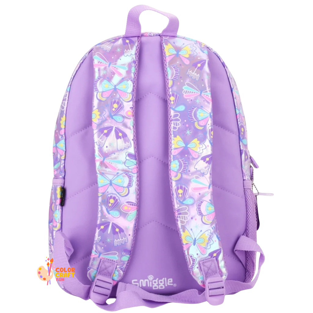 Smiggle Brand Butterfly Themed School Bag | Grade 2 & 3 | Purple (100%orignal)