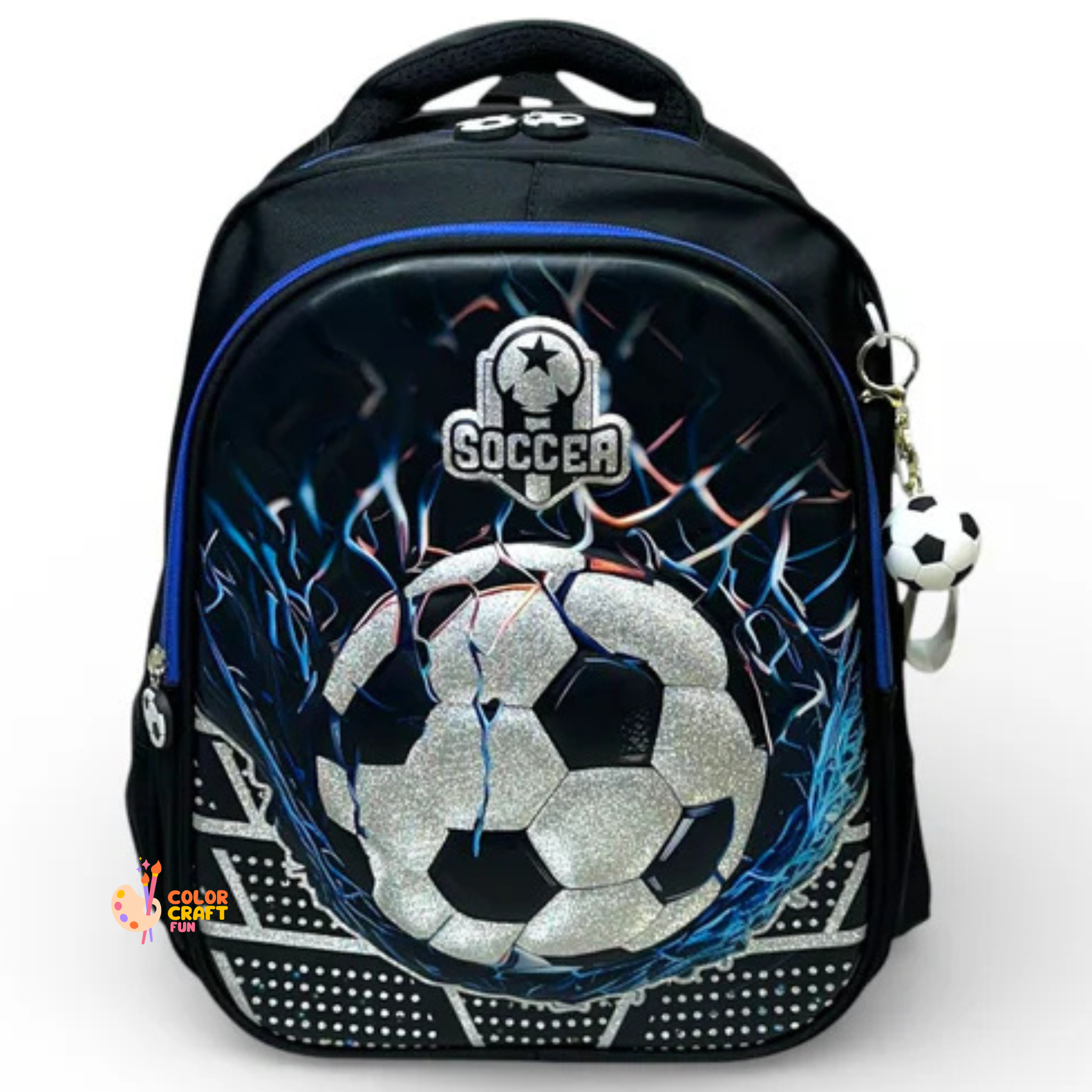 14 Inch 3D Football School Bag For Nursery Till KG Boys ( With Keychain )